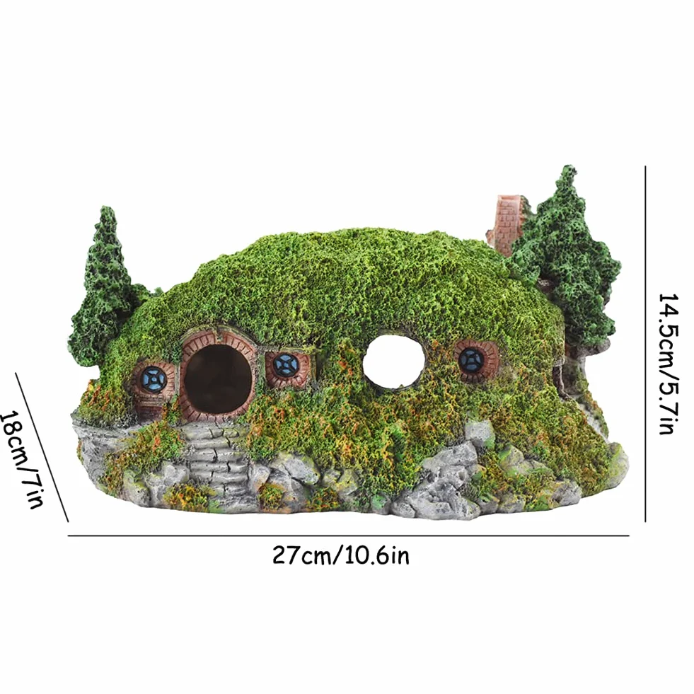 OMEM Reptile Hideout Aquarium Décoration Rockery Gecko Snake Wetland