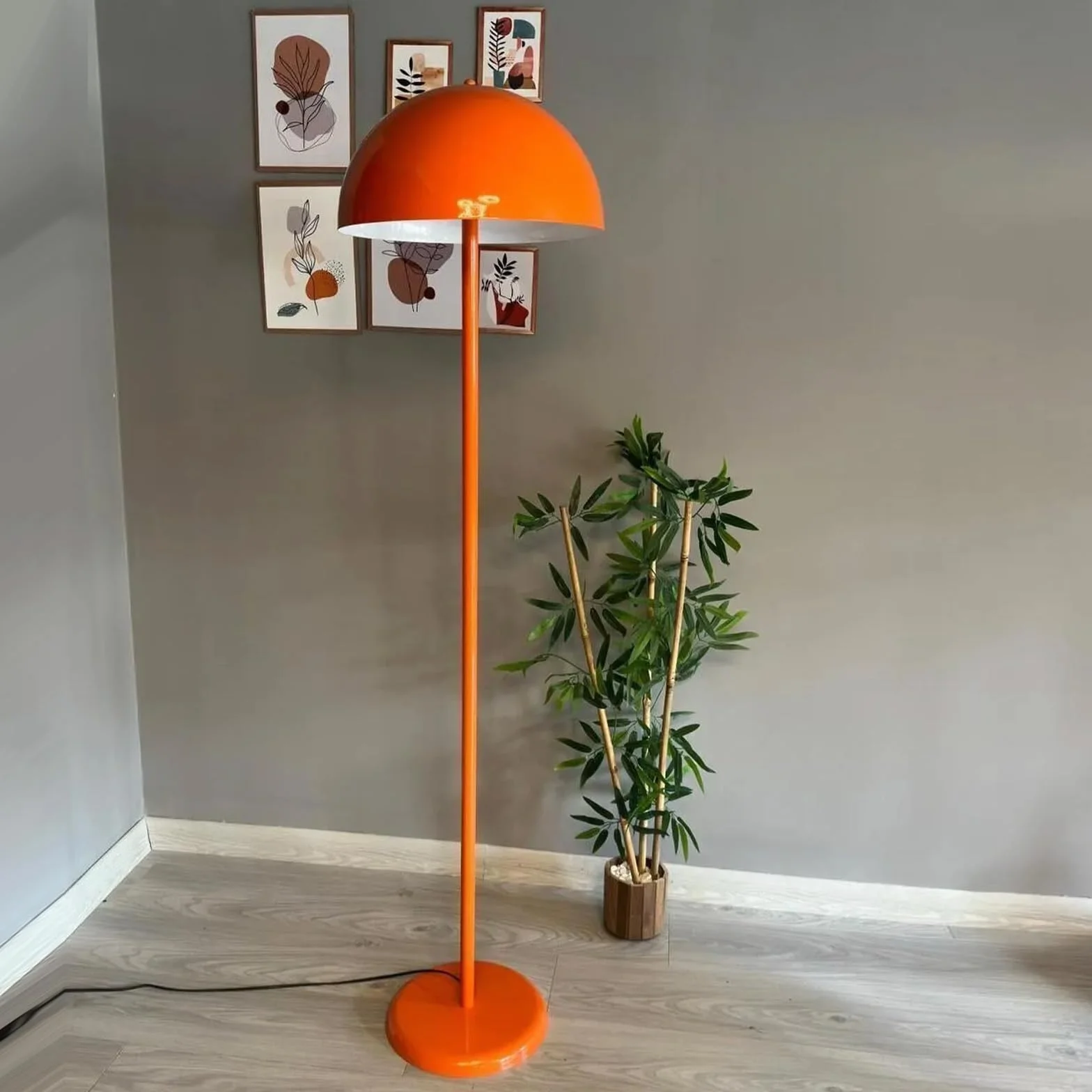 Gorkiede Lampadaire Métal 40 cm Orange avec Douille E27 Salon Moderne