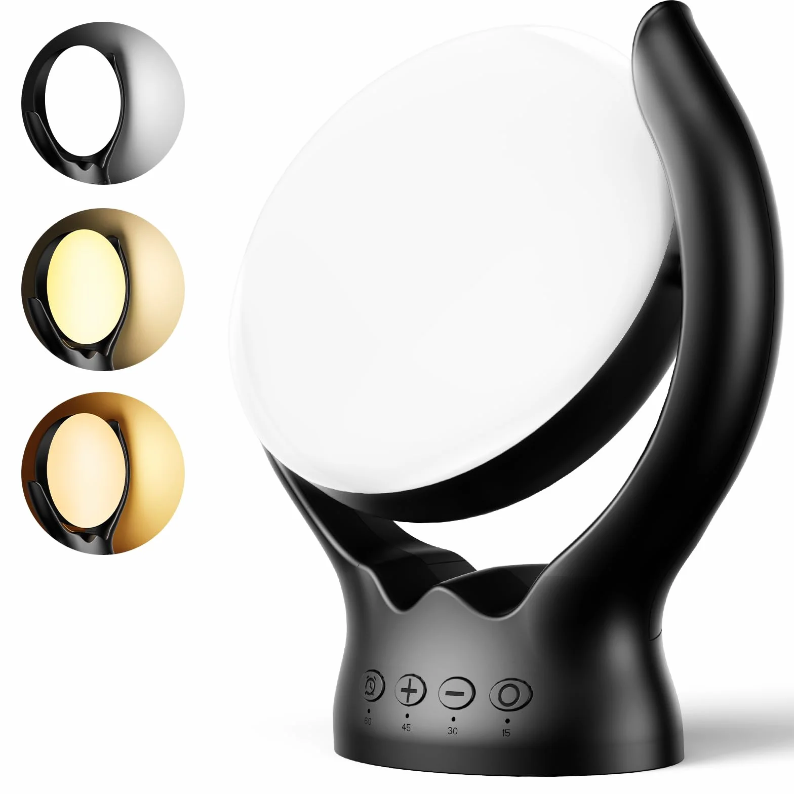 Lampe de luminothérapie 10000 Lux sans UV, Rotatif 210°, 3 températures de couleur, 4 minuteries, 5 luminosités réglables