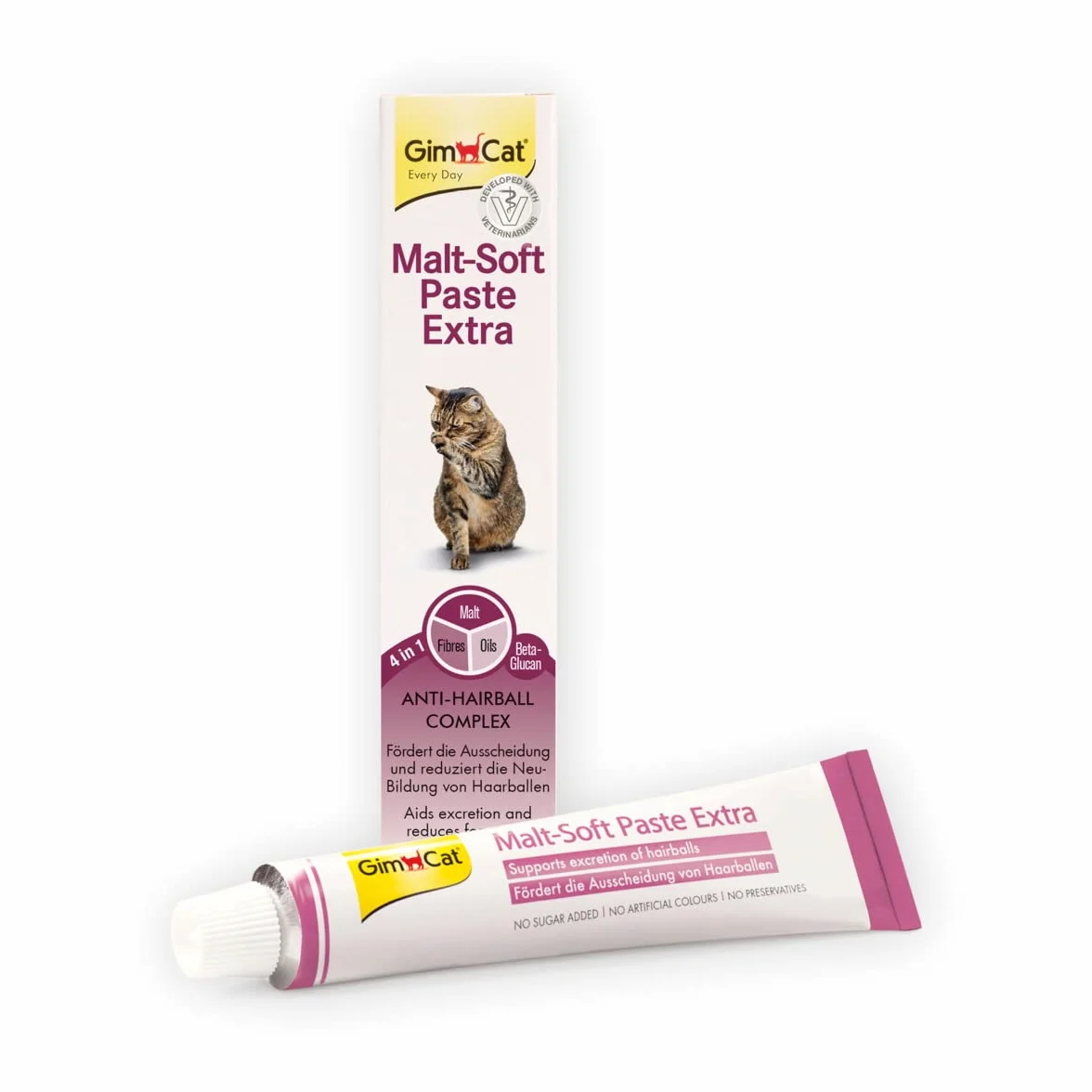 GimCat Pâte Malt-Soft Extra Anti-Hairball pour chats, 1 tube 200 g