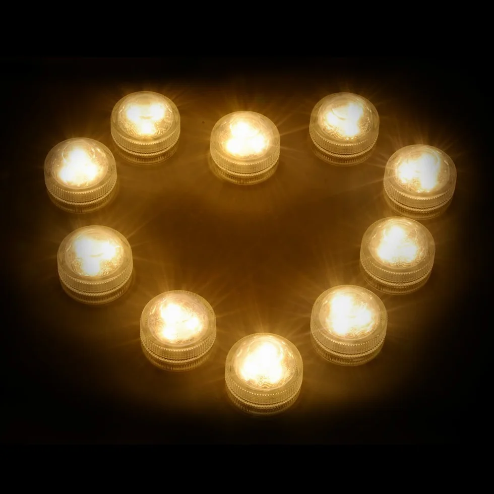 Bougies LED Vacillante Sans Flamme Lampes sous-marines LED Éclairage Submersible Blanc Chaud 12pcs