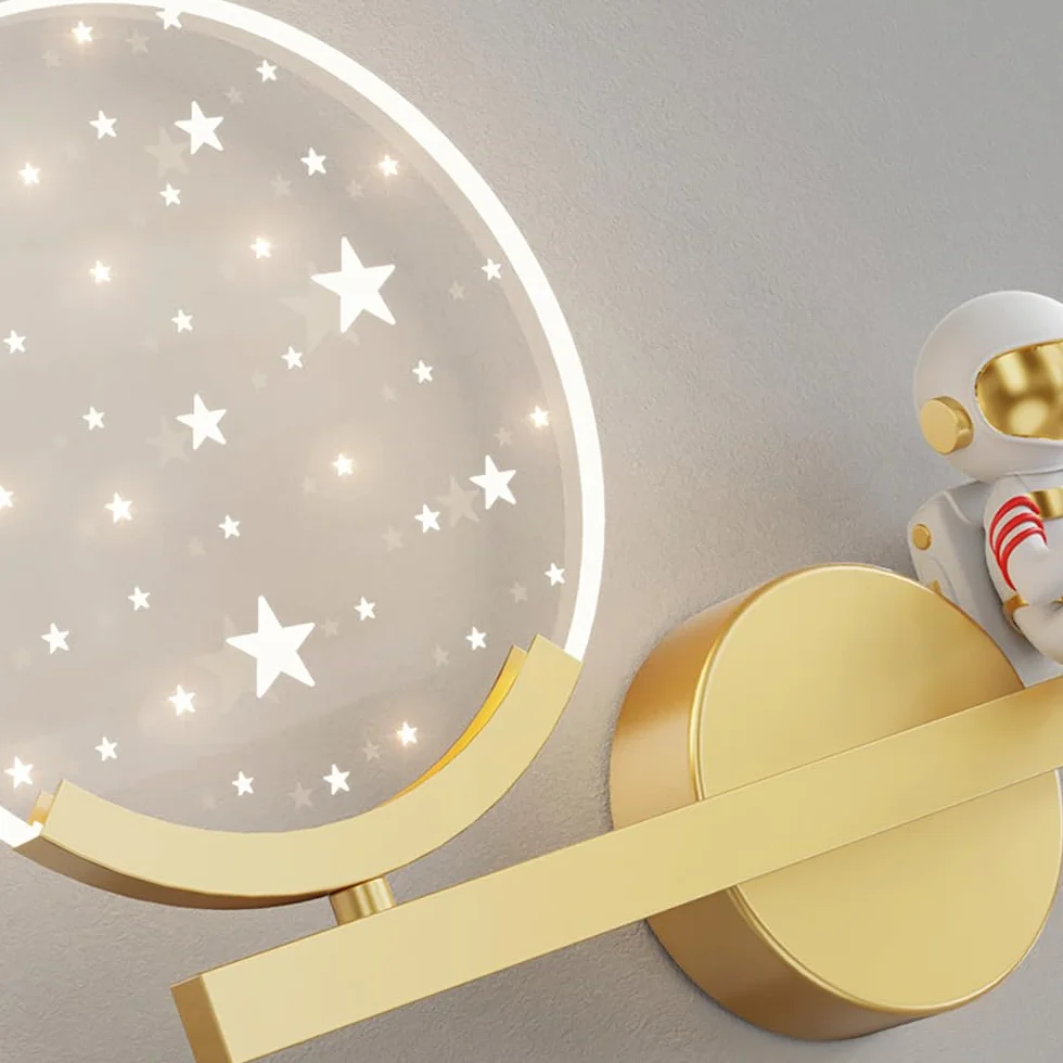 KZT Lampe Murale LED Dimmable 8W avec Interrupteur Tactile et Prise Astronaute Veilleuse Enfant