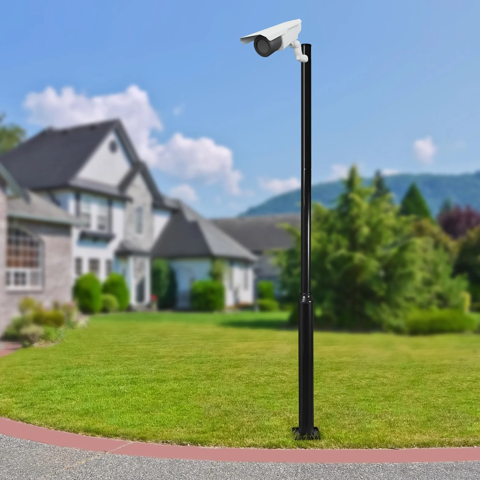 Solaire poteau lampadaire extérieur 3 m résistant intempéries mât divisé terrasse rue