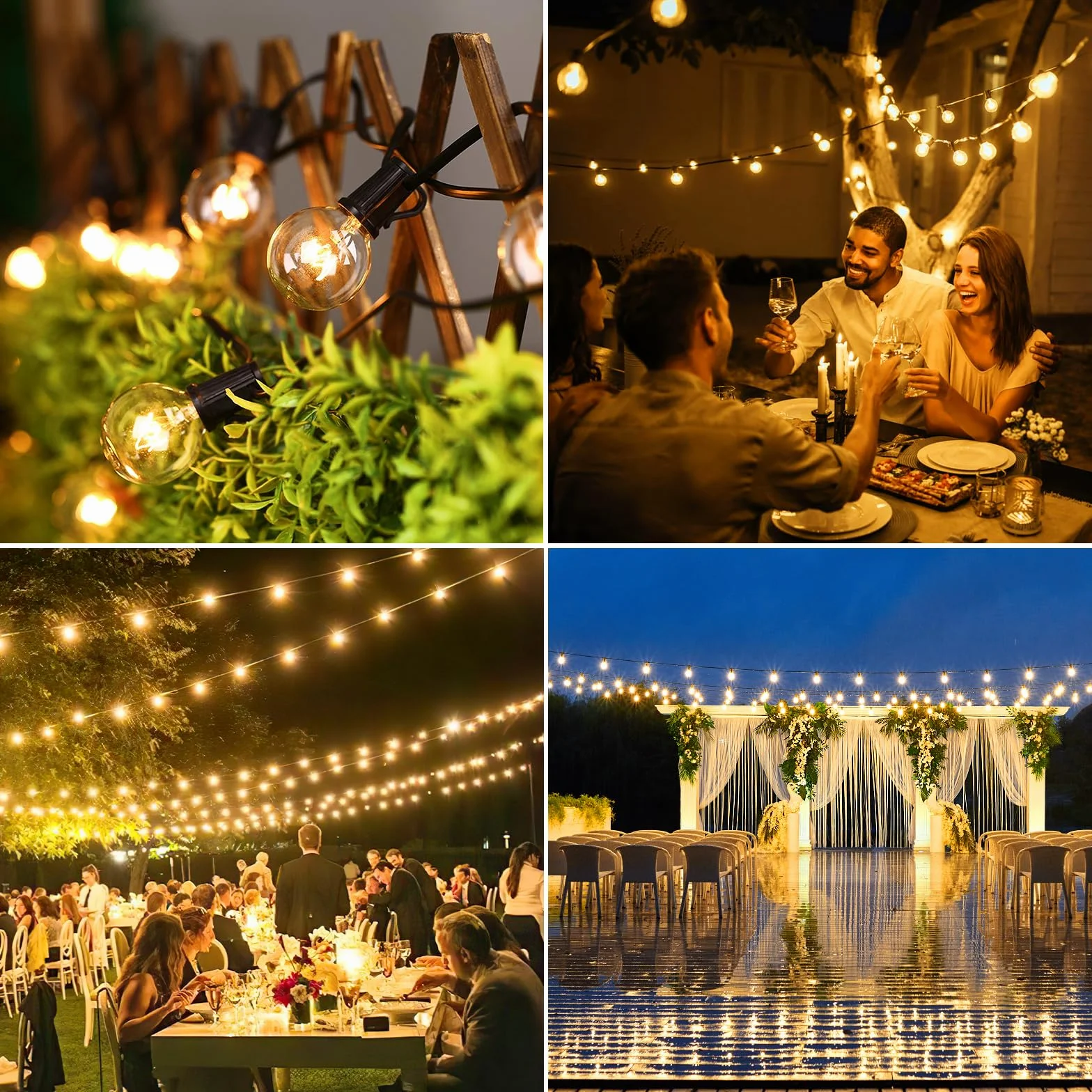 FIFlying Guirlande Guinguette Exterieur 9M/29FT G40 12+1 LED Lumineuse 2700K Blanc Chaud Imperméable
