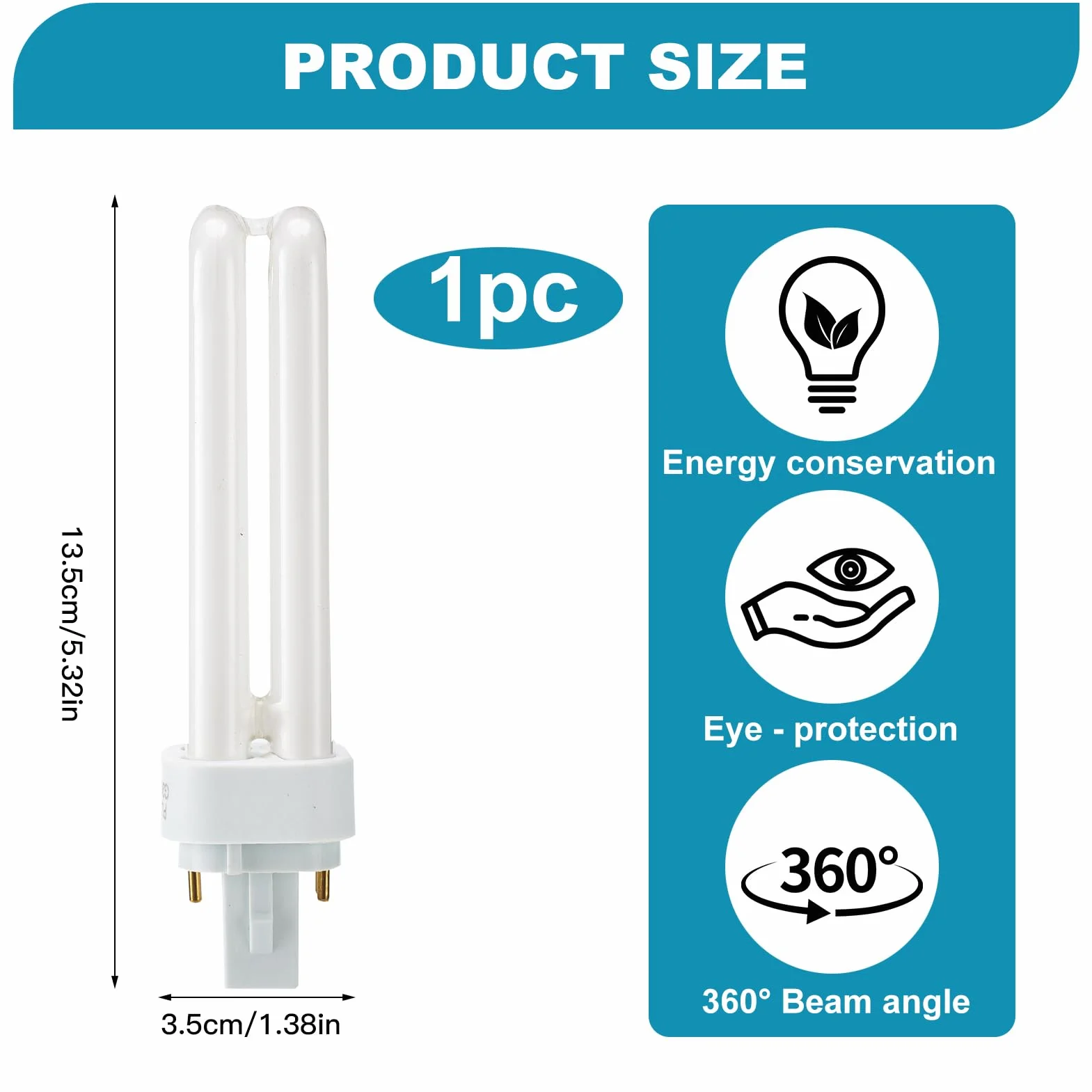 Lampe Fluorescente Compacte 18W G24q-2 220V Blanc Froid 4000K 1200lm CFL Double U