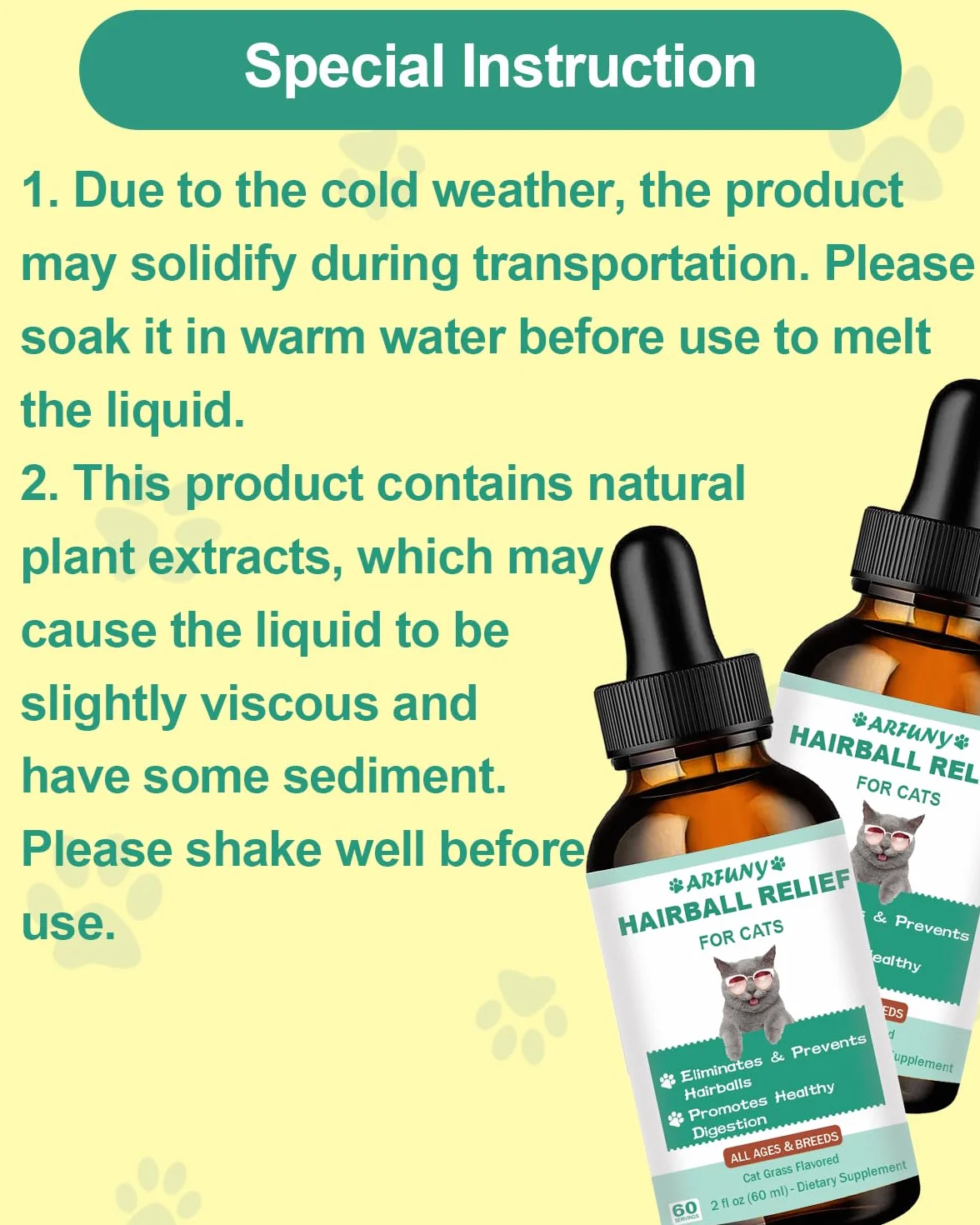 Anti Boule de Poil Chat Gouttes Anticrêpe 60ML avec Catnip et Vitamines