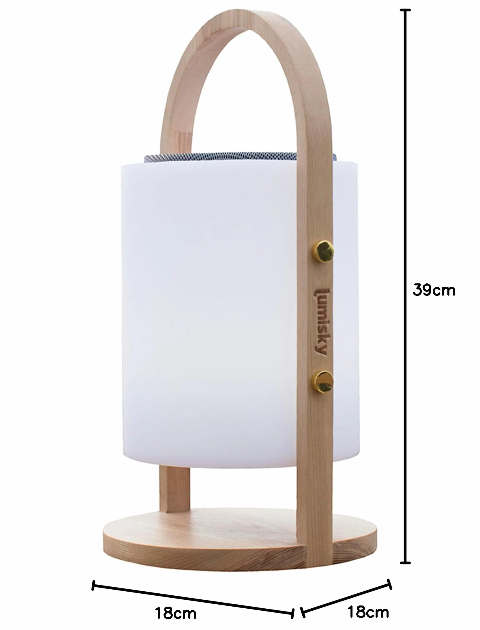 Lumisky Lampe enceinte bluetooth sans fil WOODY PLAY LED blanc/multicolore dimmable H37cm avec télécommande