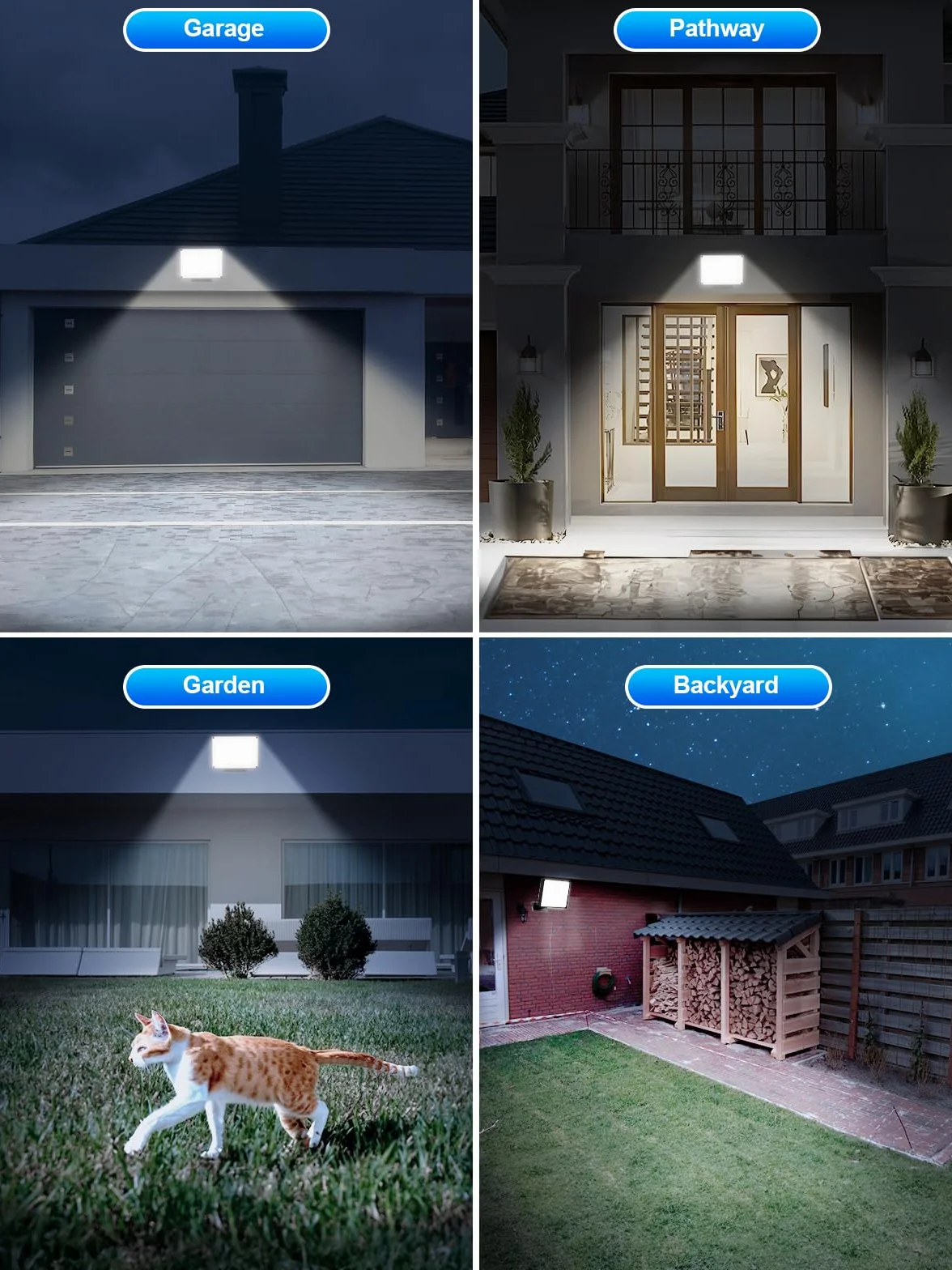SIGRILL Lampe Solaire Extérieur 172 LED 3 Modes Détecteur de Mouvement IP65 Eclairage Exterieur Câble 5M Jardin Garage