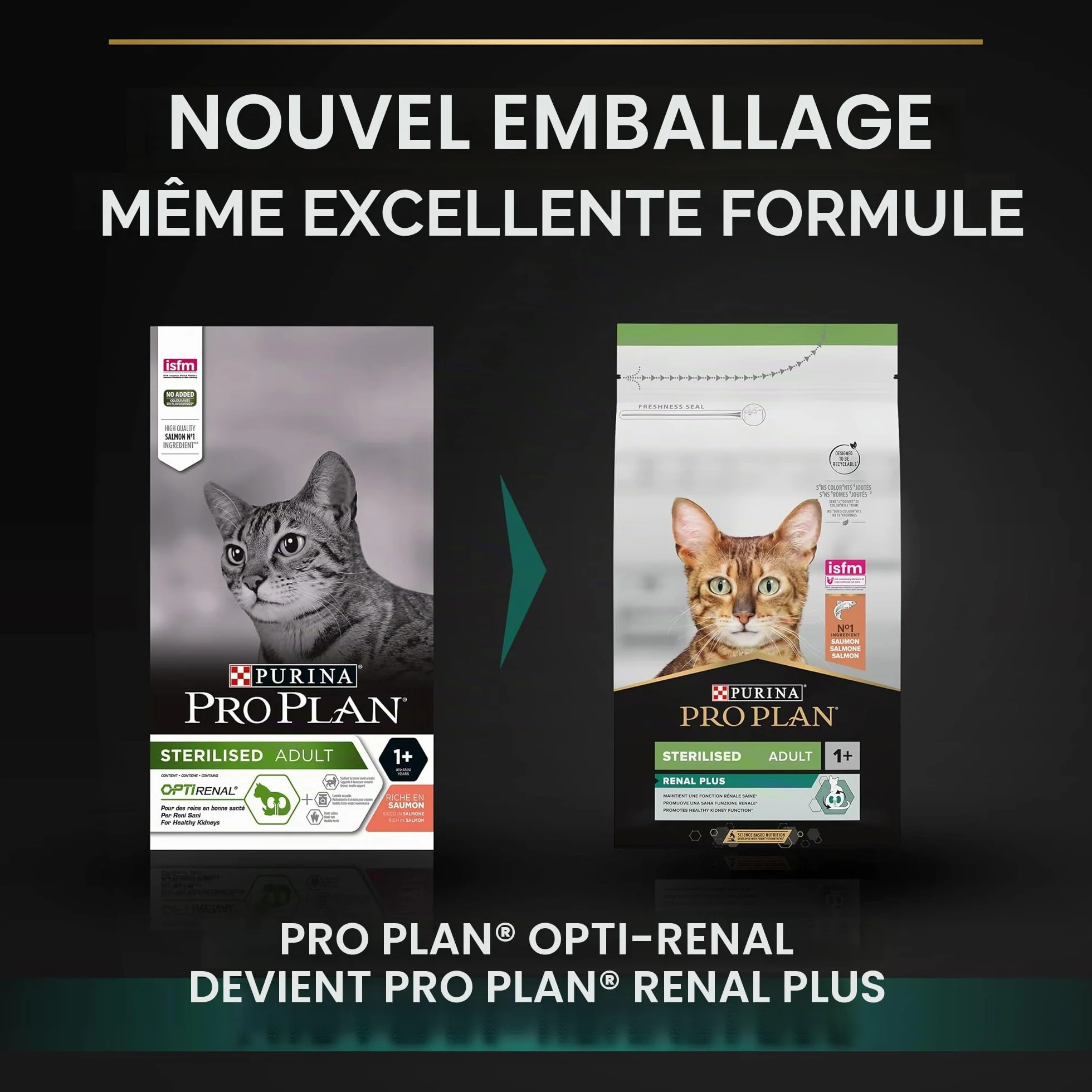 PURINA PRO PLAN Renal Plus Croquettes pour Chat Adulte Stérilisé au Saumon 1,5kg