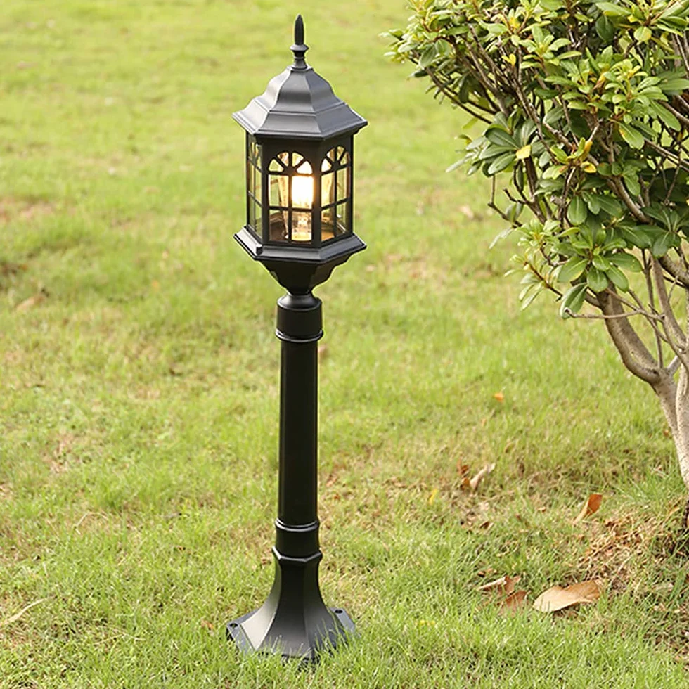 Lampadaire extérieur classique E27 80 cm IP55 Noir imperméable