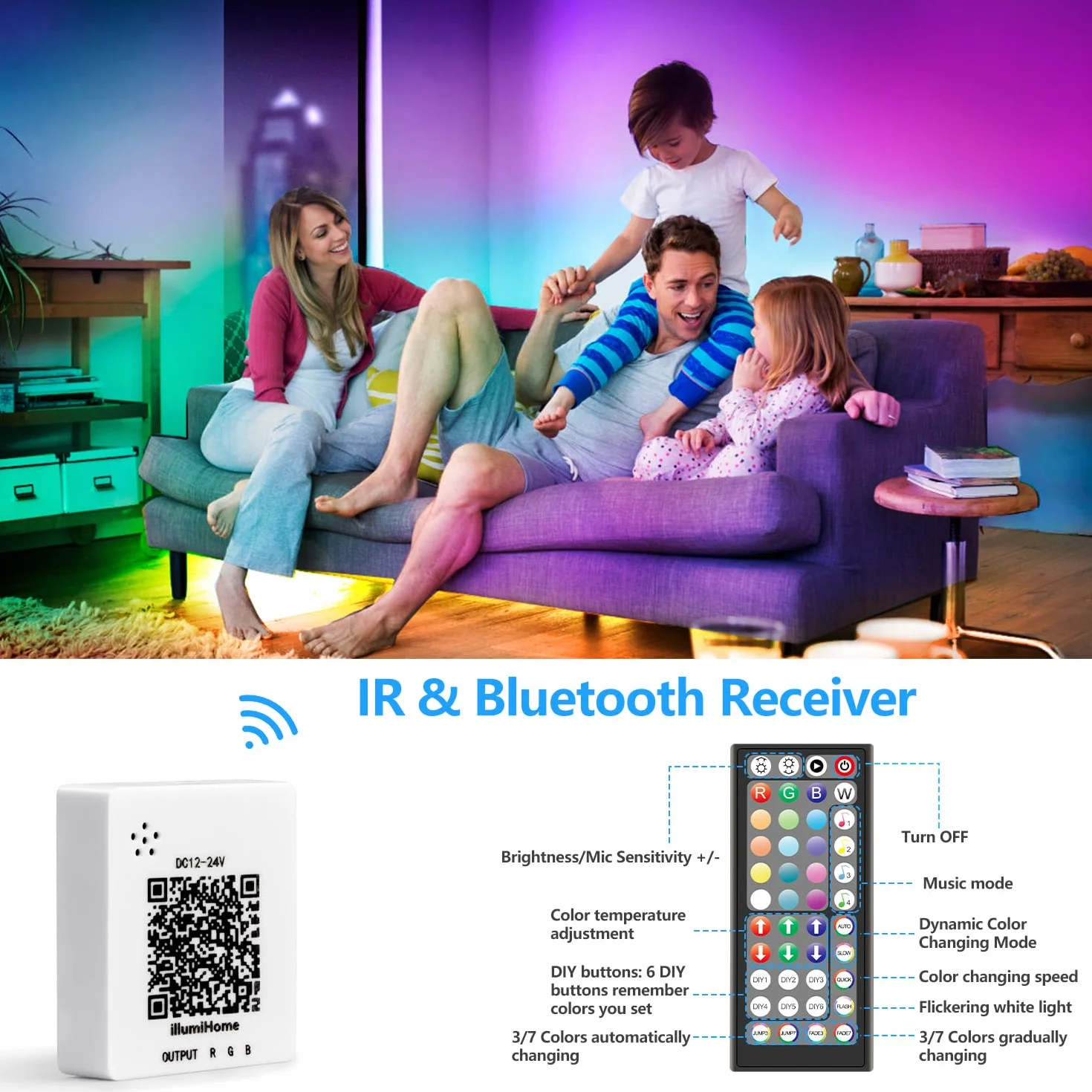 Nexillumi Ruban LED 30M RGB Bande LED Chambre, APP et Télécommande, Synchronisation de la Musique