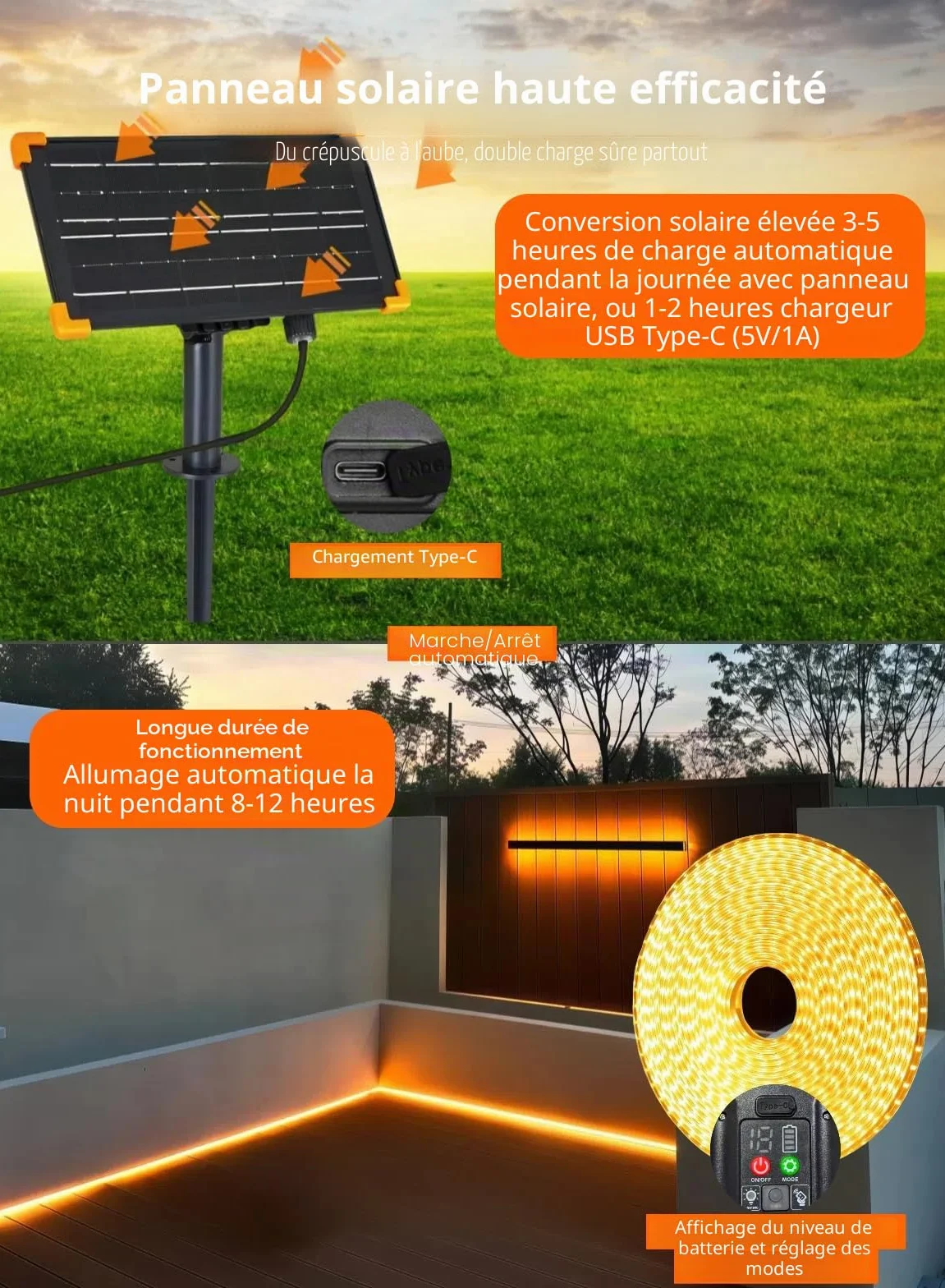 Gaoxun Bande LED Exterieur 15m Flexible 960 LED IP68 Étanche avec Télécommande Dimmable 8 Mode Blanc Chaud
