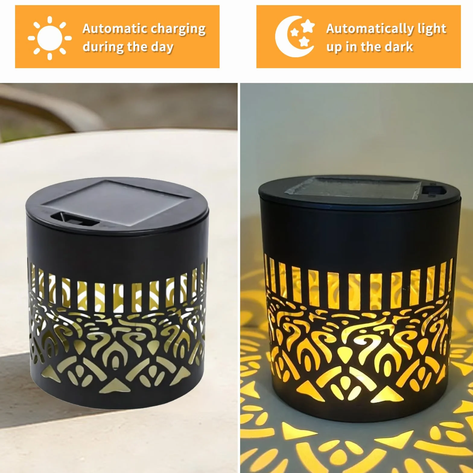 Lanterne Solaire Mandala 2 Pièces, Lampes Solaires Extérieur Jardin Décoratives