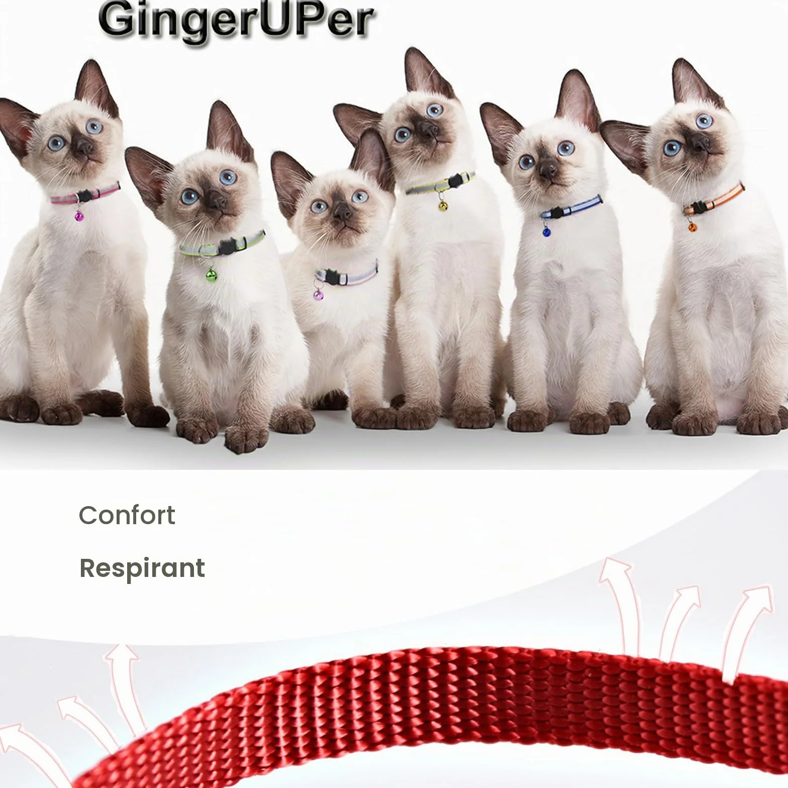 Collier Chat Réfléchissant Anti étranglement avec Cloche Réglable Accessoire Chat
