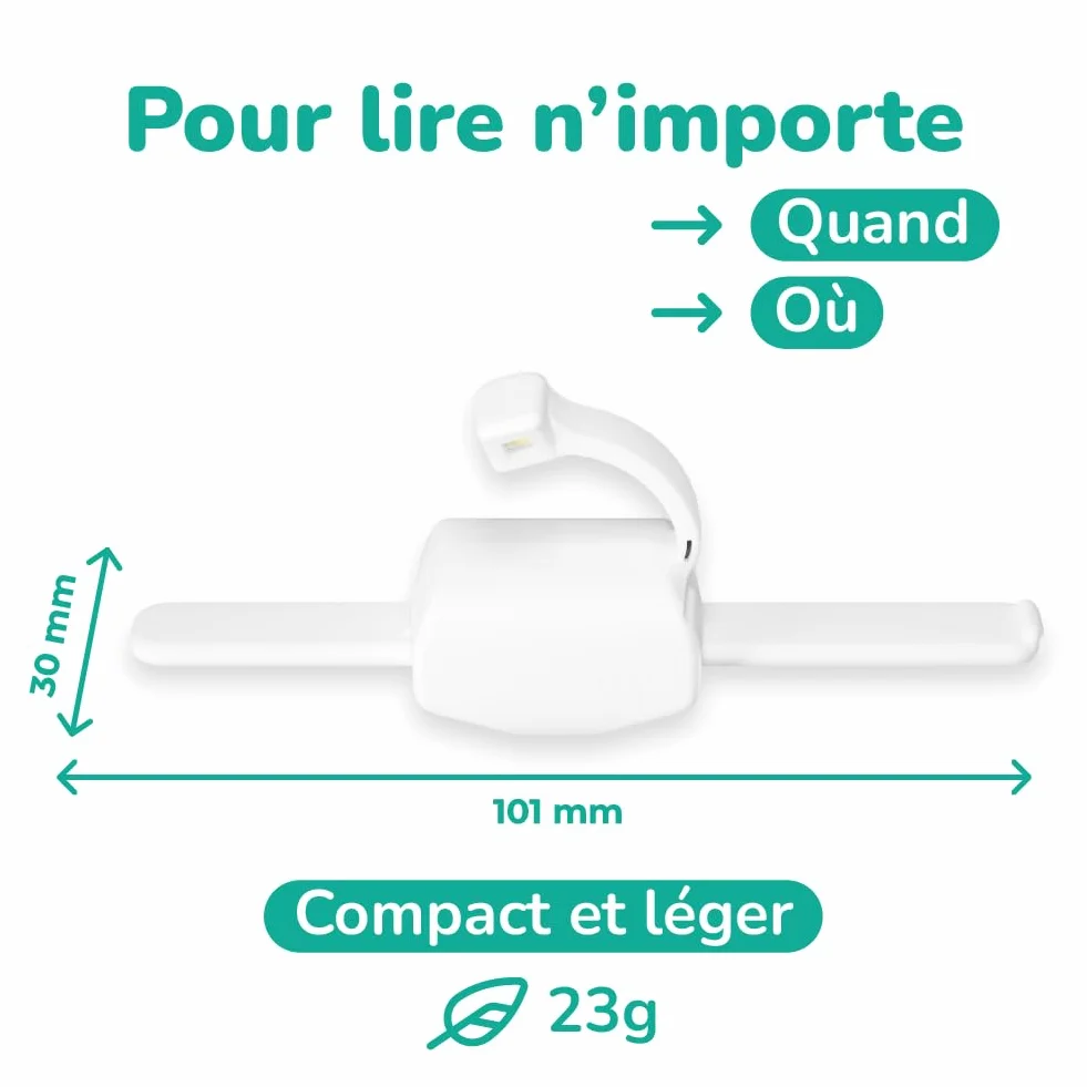 Lizia Lampe de lecture LED rechargeable Support de livre ergonomique Blanc