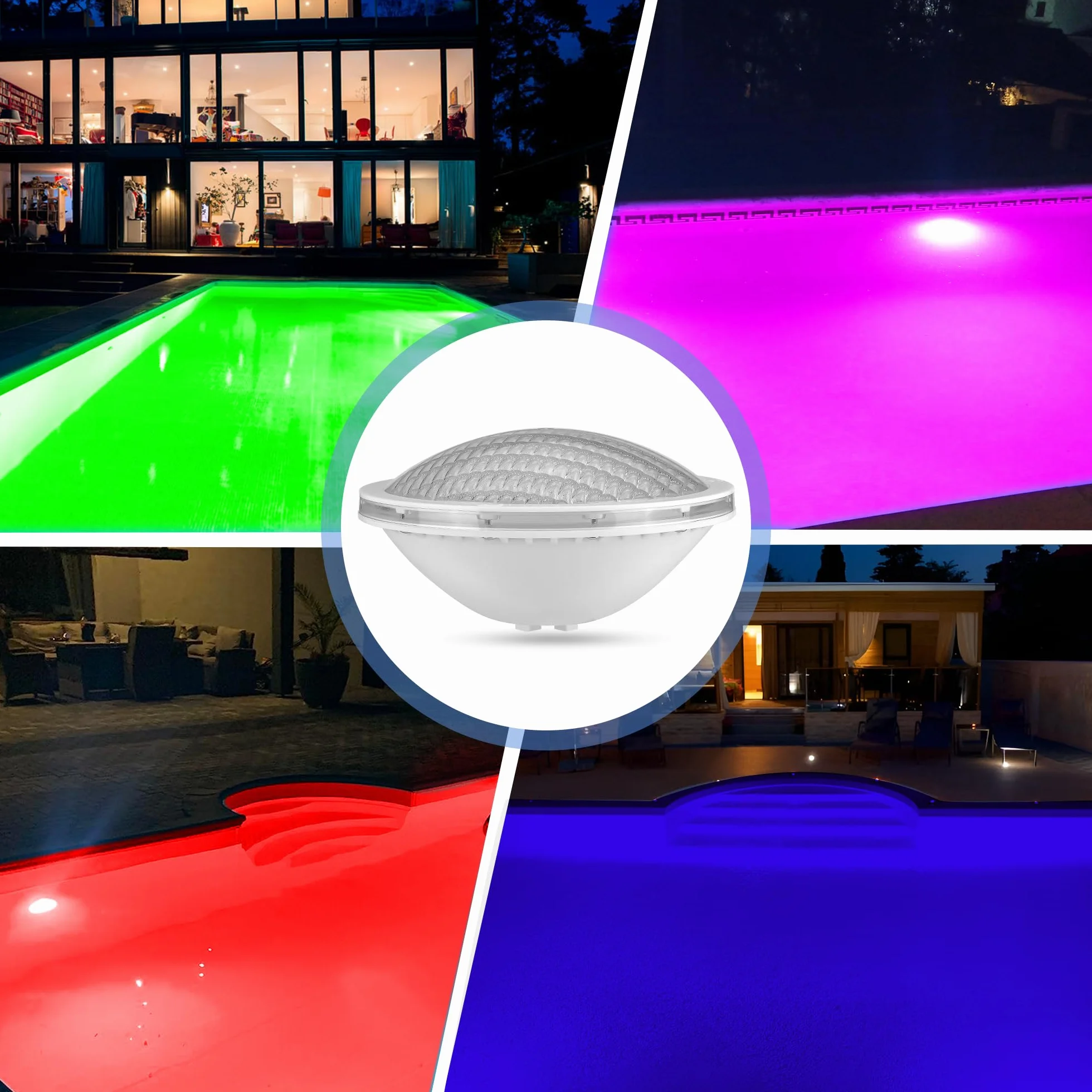 Projecteur Piscine LED PAR56 20W RGB Dimmable 800lm IP68 12V AC avec Télécommande