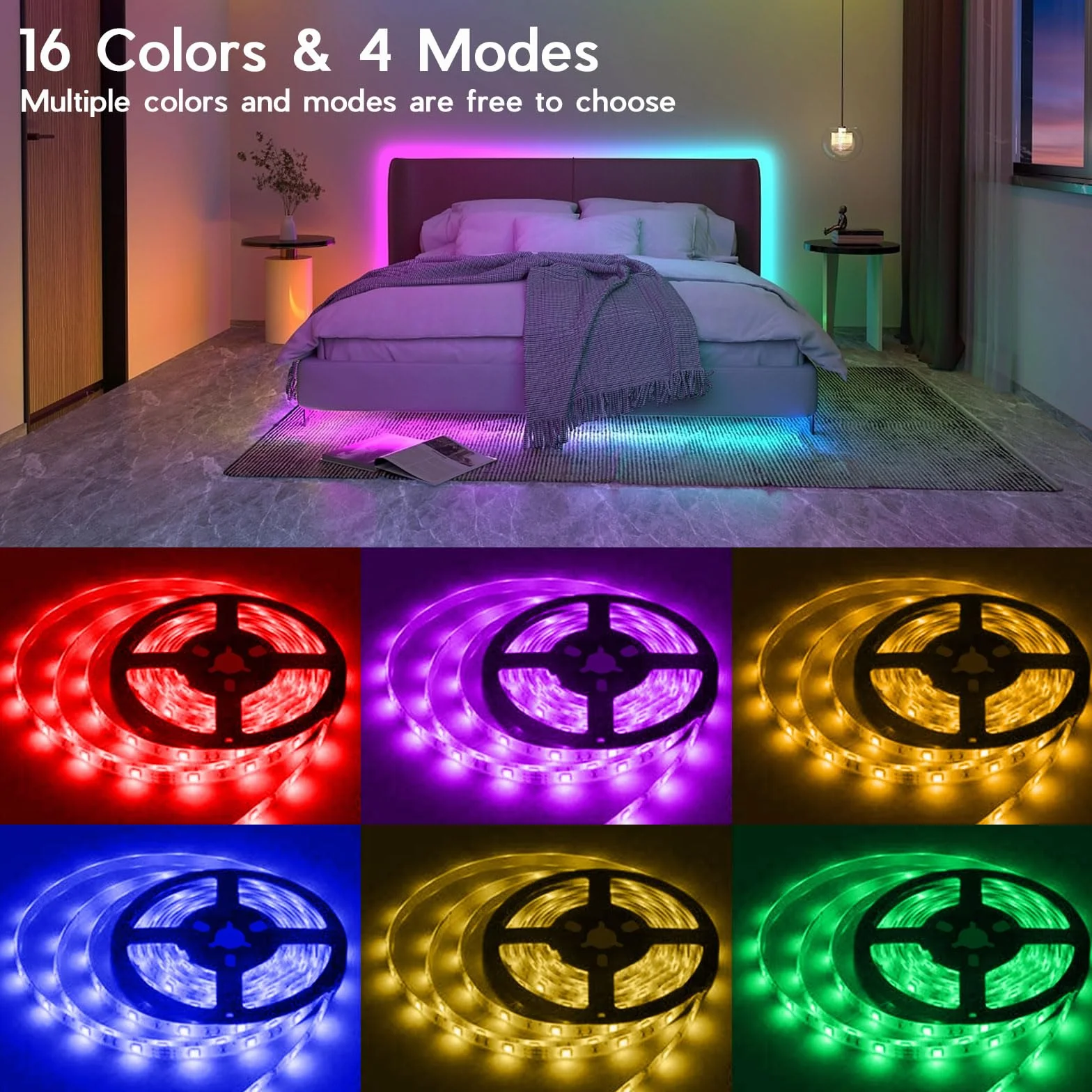 Ruban LED 5M RGB 5050 USB Batterie Télécommande Dimmer 16 Couleurs Ambilight TV Rétroéclairage