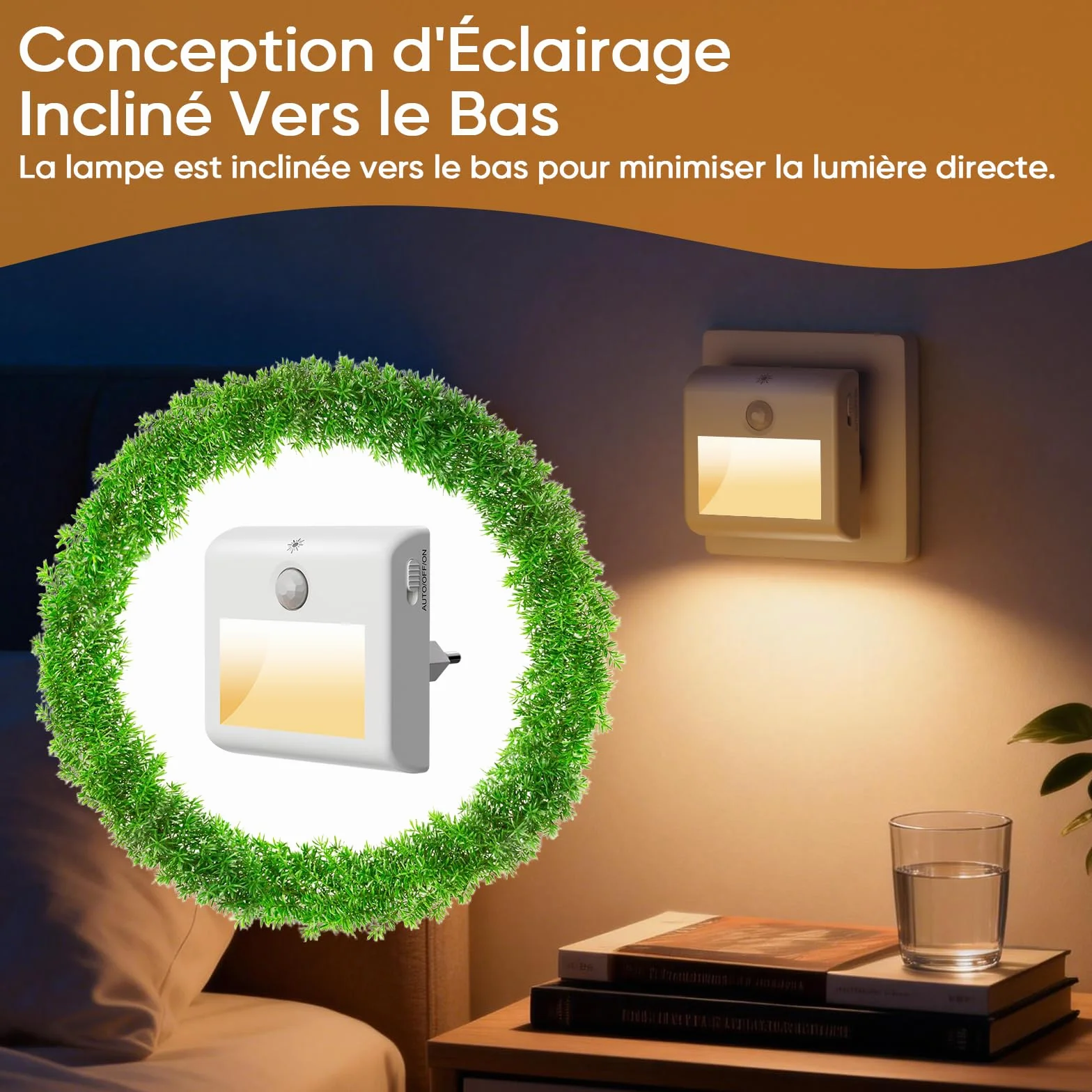 Suright Lot de 2 Veilleuses de Prise avec Détecteur de Mouvement, Lumière Blanc Chaud, 3 Modes Gradation pour Enfants