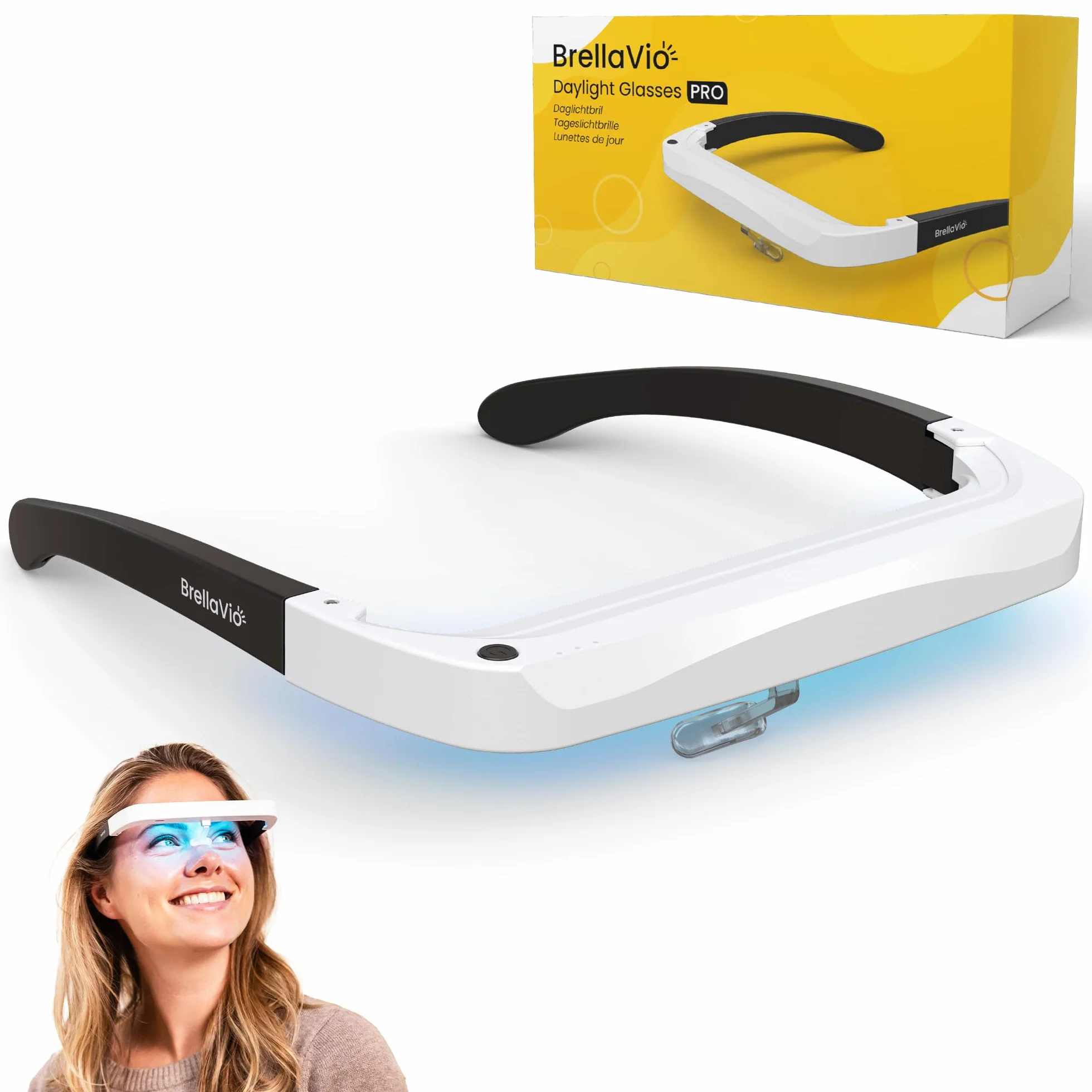 BrellaVio Lunettes à lumière du jour Pro 12 000 lux LED sans UV