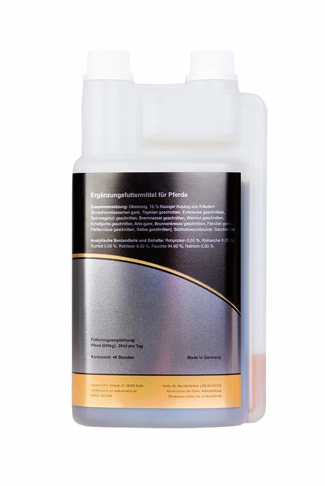 Equanis BronchoActive 1 l Complément Alimentaire pour Chevaux Contre la toux et pour Les bronches