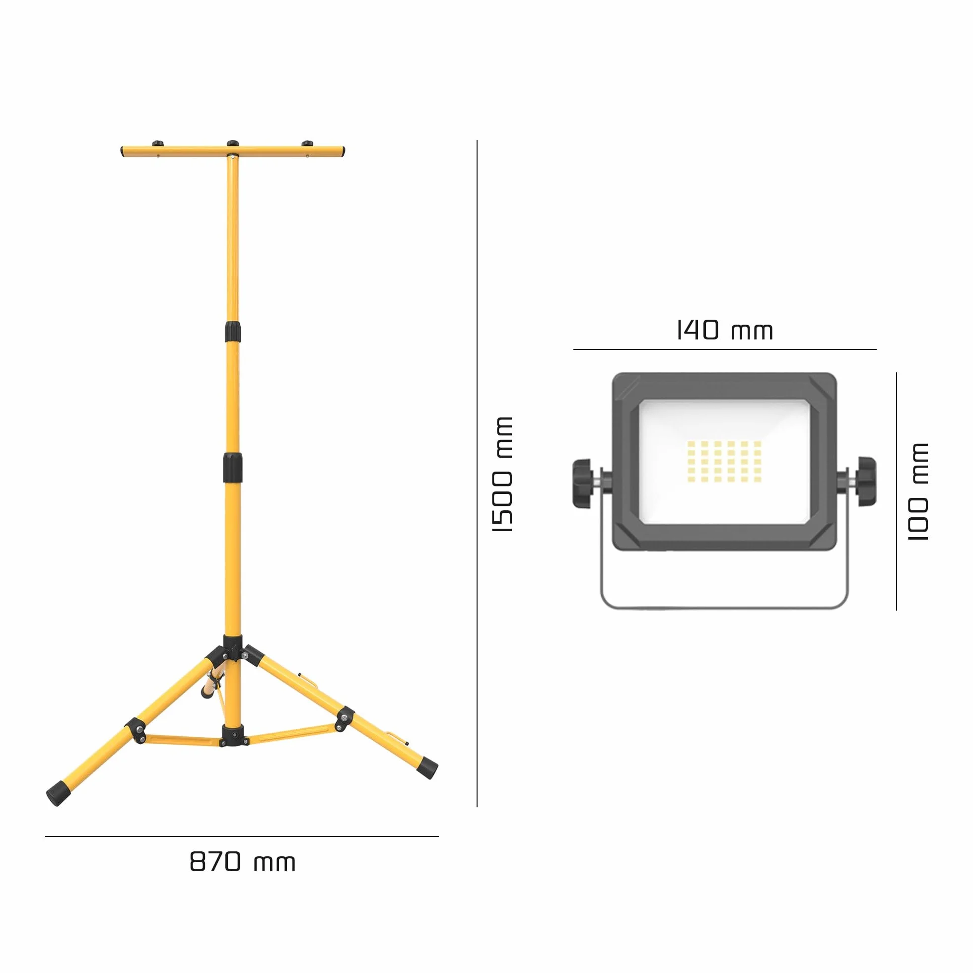 Ledvion Projecteur Double LED sur Trépied 2×20W 4000 Lumens 6500K IP65 Étanche Lampe de Chantier