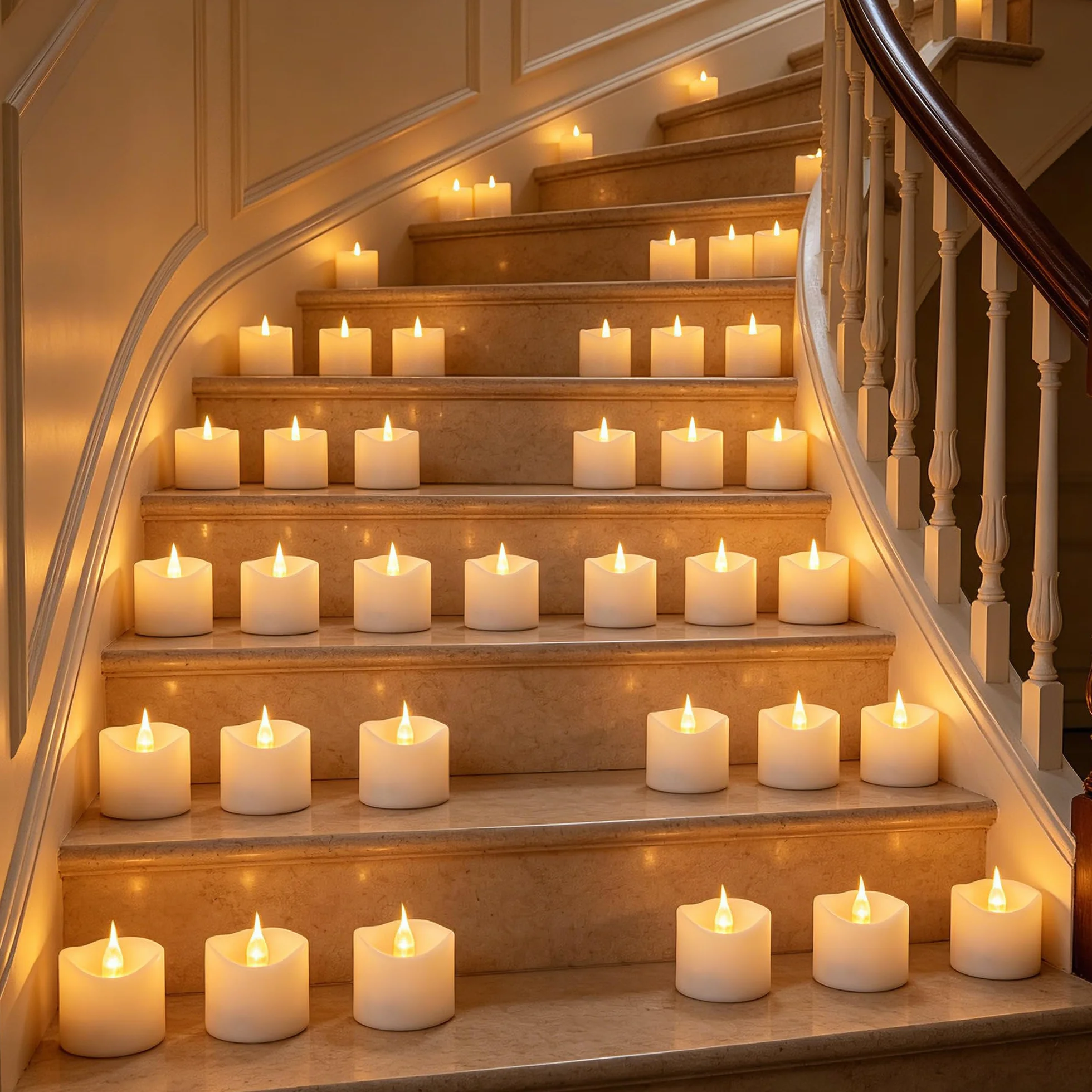 Bougies LED Thé Set 24 Pièces avec Batterie CR2032 Sans Flamme