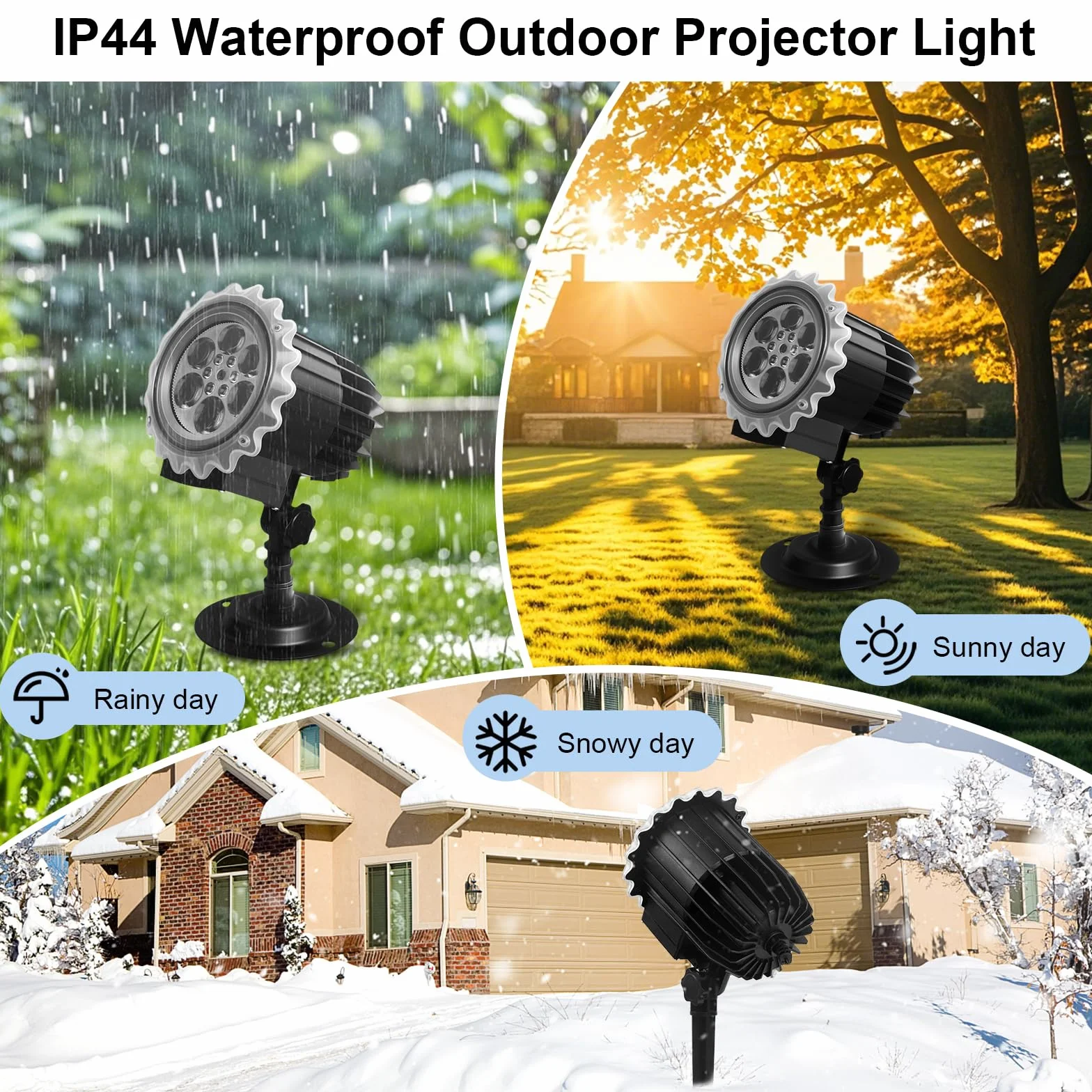 Projecteur Noël Extérieur LED 3D Flocon de Neige Étanche IP65 Décoration Lumière Effet Chute de Neige