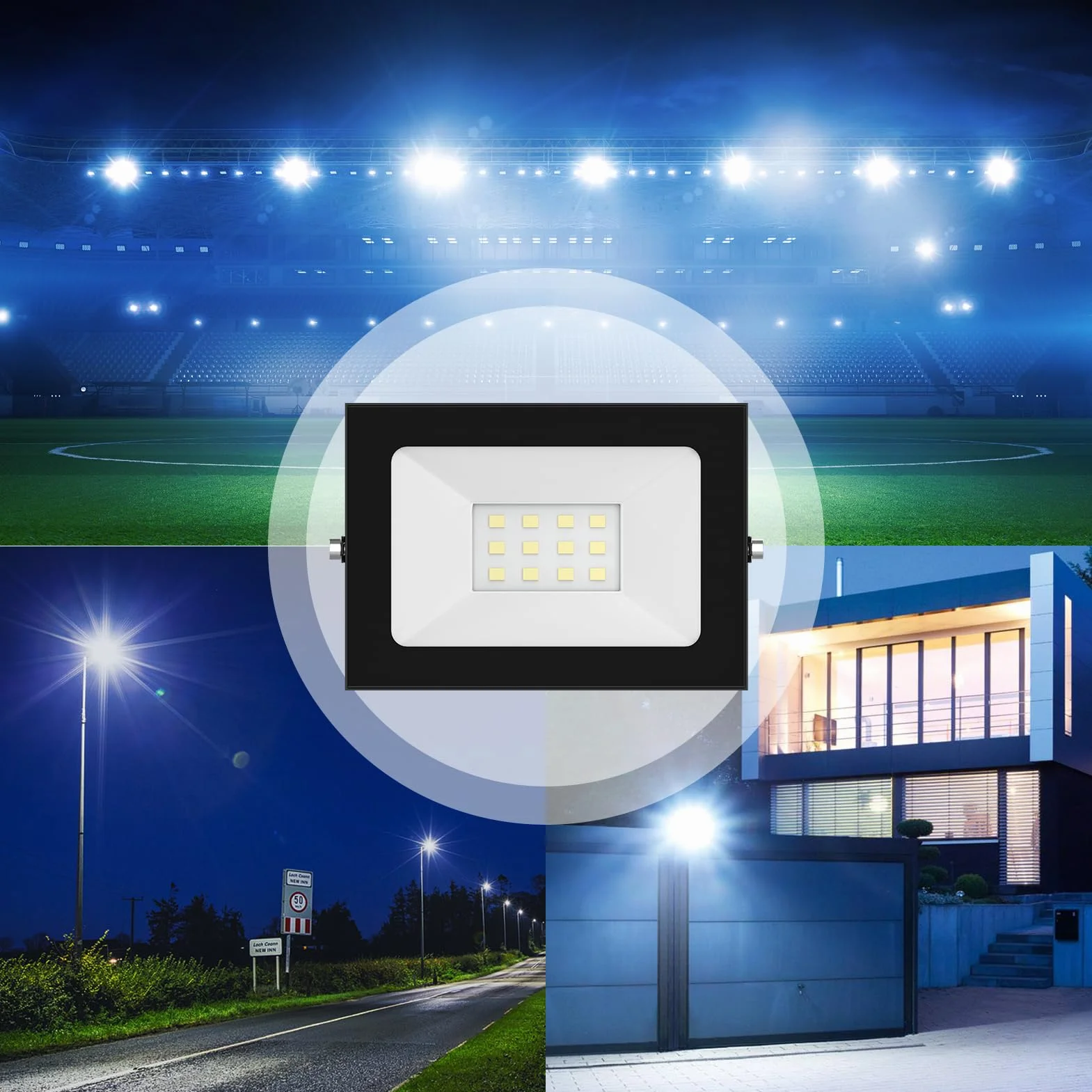 Papasbox Projecteur LED 12V 10W 800LM 6000K IP65 Jardin