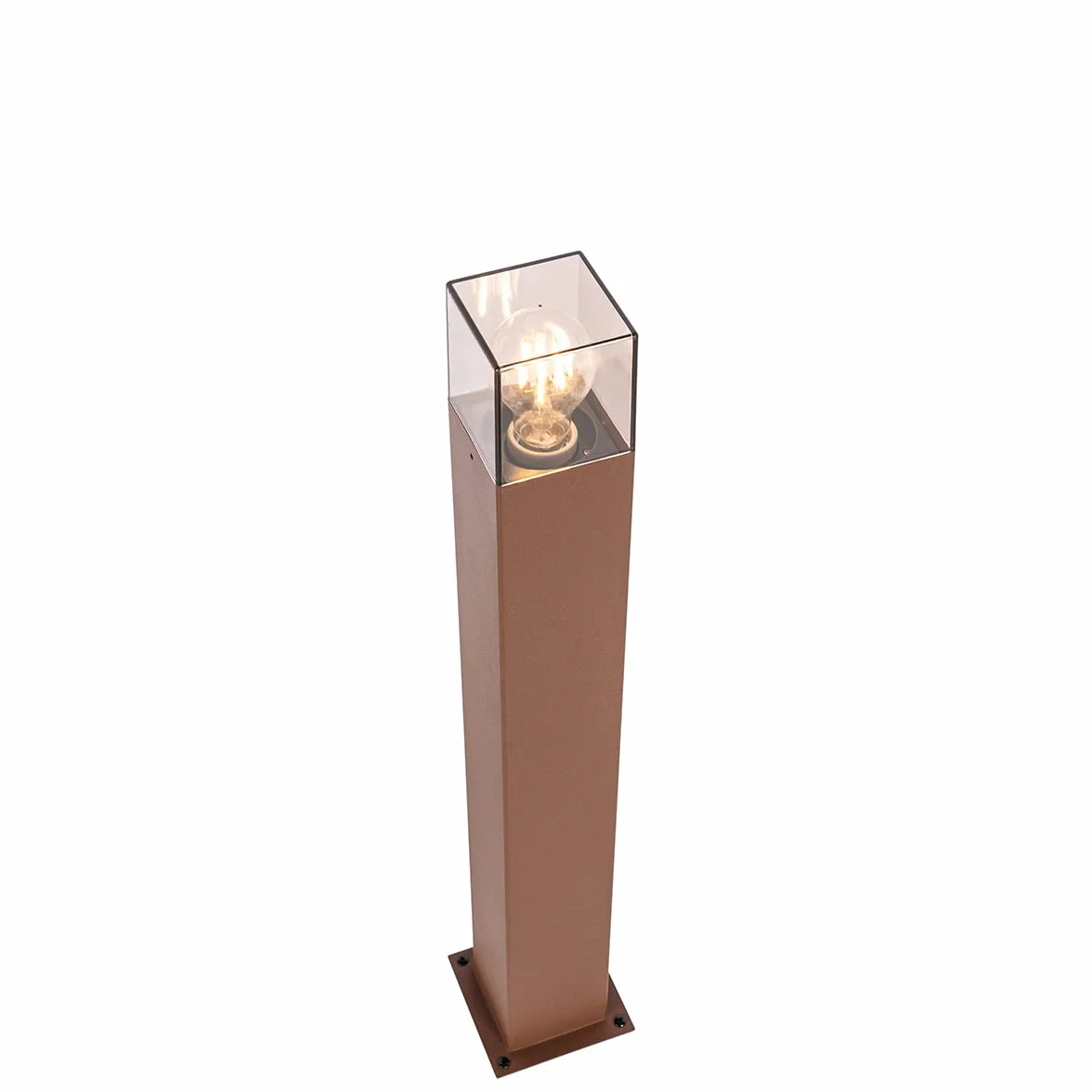 QAZQA Denmark LED Dimmable Lampe sur Pied Extérieur Variateur Inclus 1 Lumière Brun Rouille Rustique