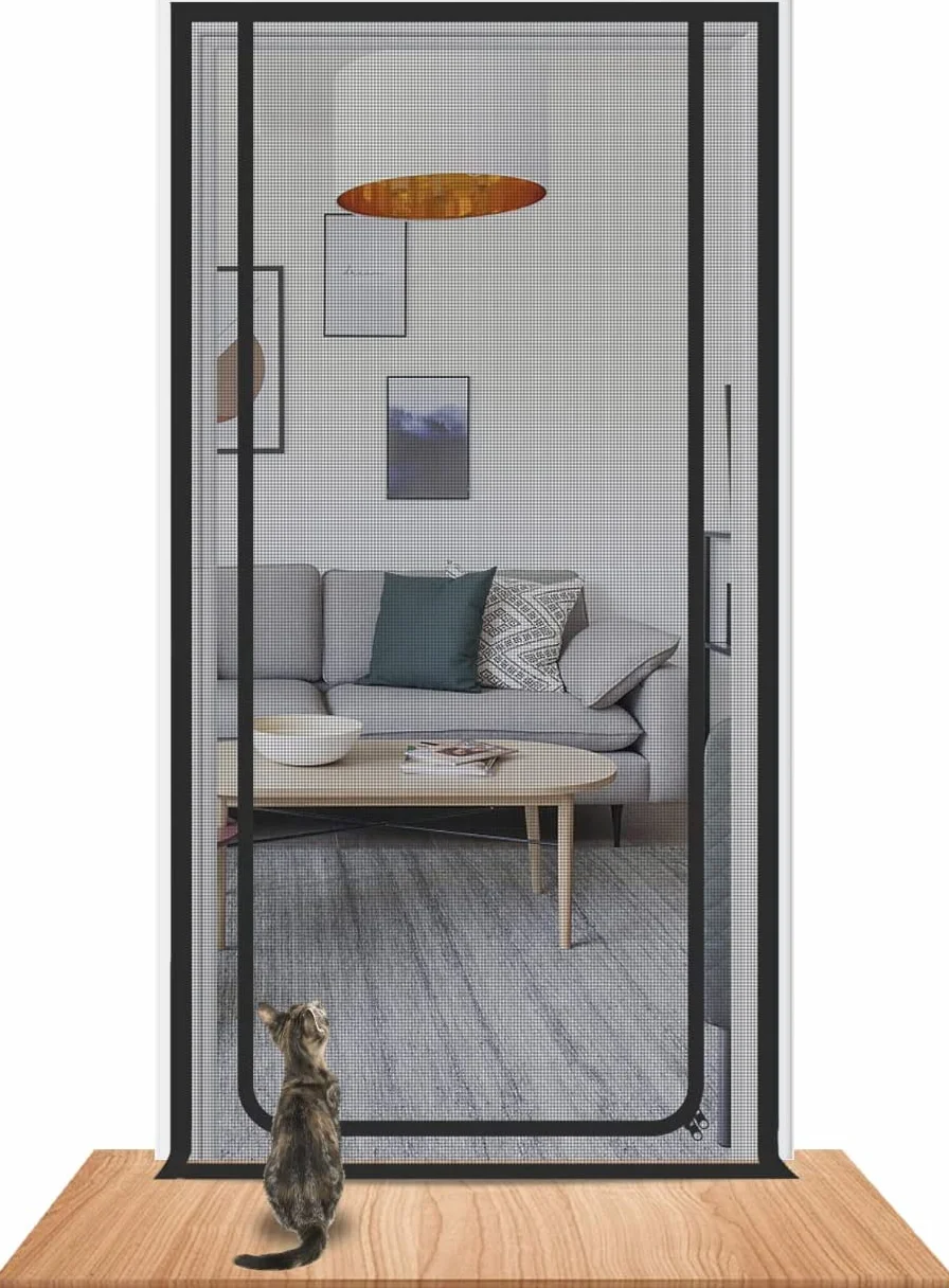 Filet Porte grillagé pour Animaux domestiques 100x220 cm Anti-fuite Chat Grille de Porte