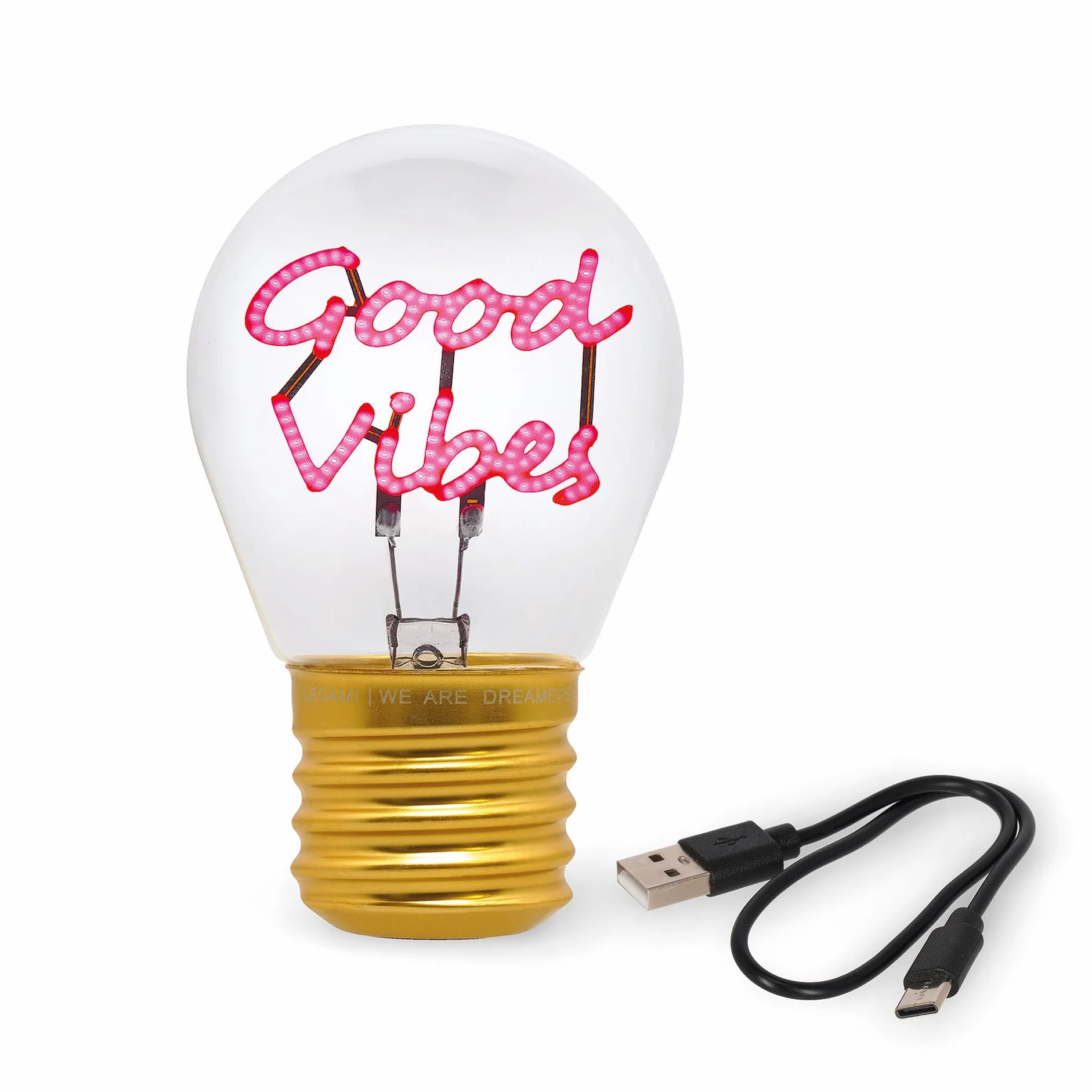 LEGAMI Lampe de table ampoule rechargeable USB sans fil 6,8 x 10,3 cm