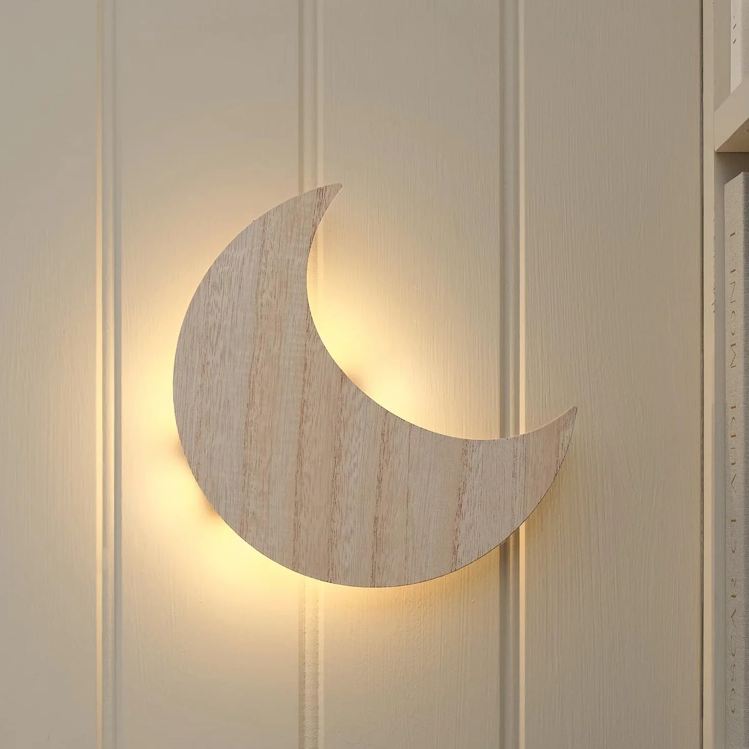 Lights4fun Applique murale lune LED blanc chaud 20 x 3 x 20 cm