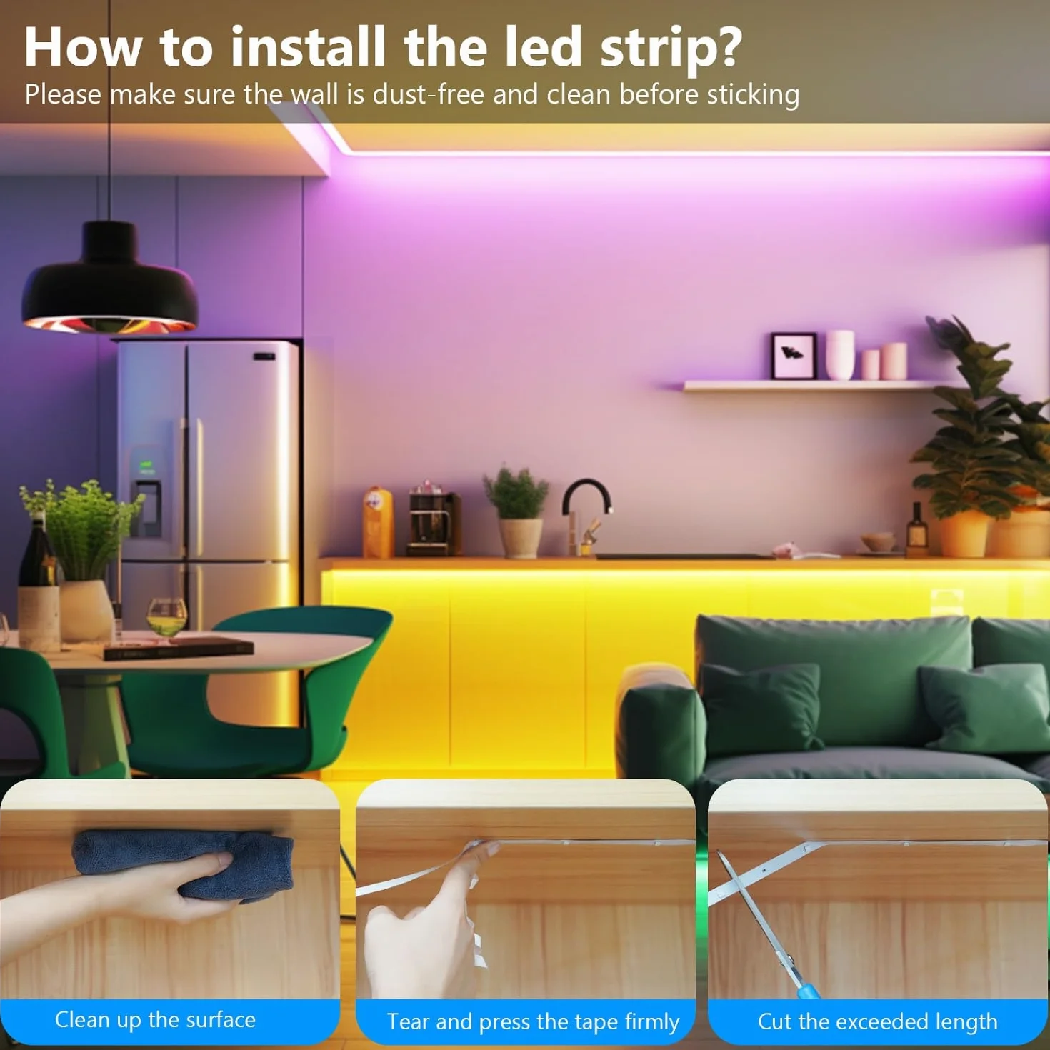 Goffii Bande LED RGB avec Bluetooth et Télécommande 44 Touches, Synchronisation Musicale, Décoration Pièce Jeux (15 mètres)