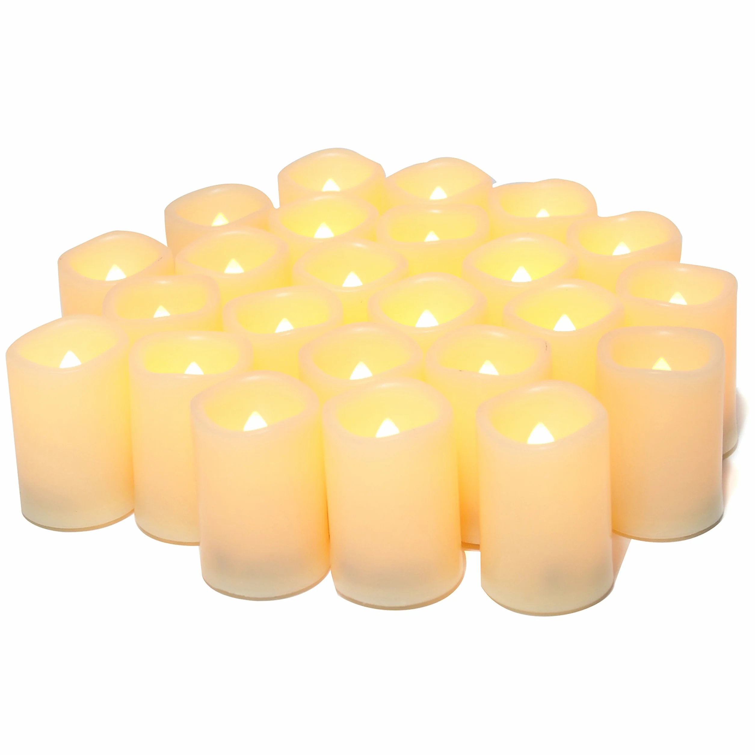 Bougies LED sans flamme vacillantes 5 cm lot de 24 pour mariage Noël avec piles incluses