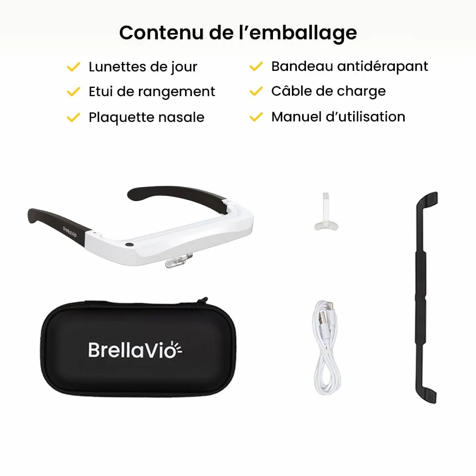 BrellaVio Lunettes à lumière du jour Pro 12 000 lux LED sans UV