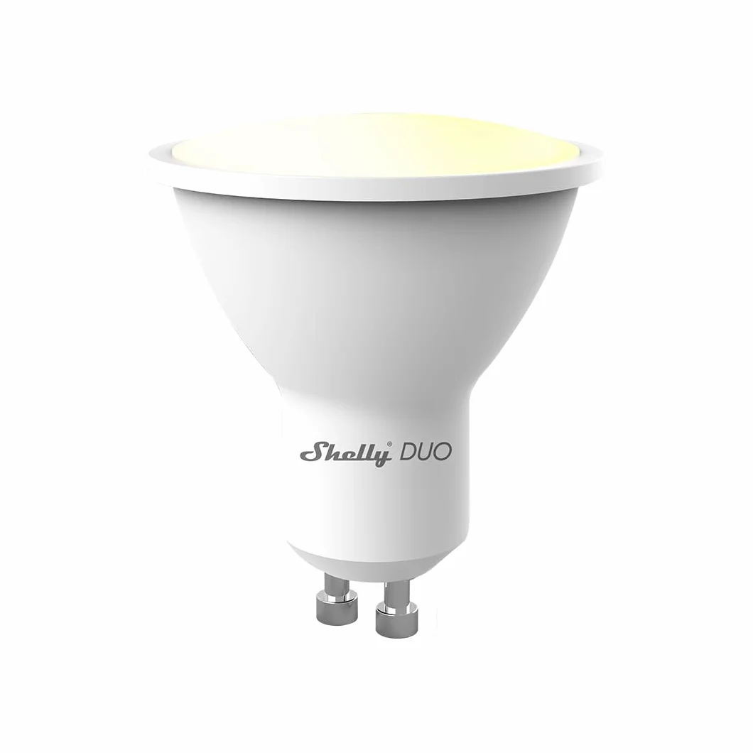 Shelly Duo GU10 Blanche Ampoule LED Wi-Fi Connectée 5W 100-240V 400lm Dimmable Blanc Chaud-Froid 2700K-6500K