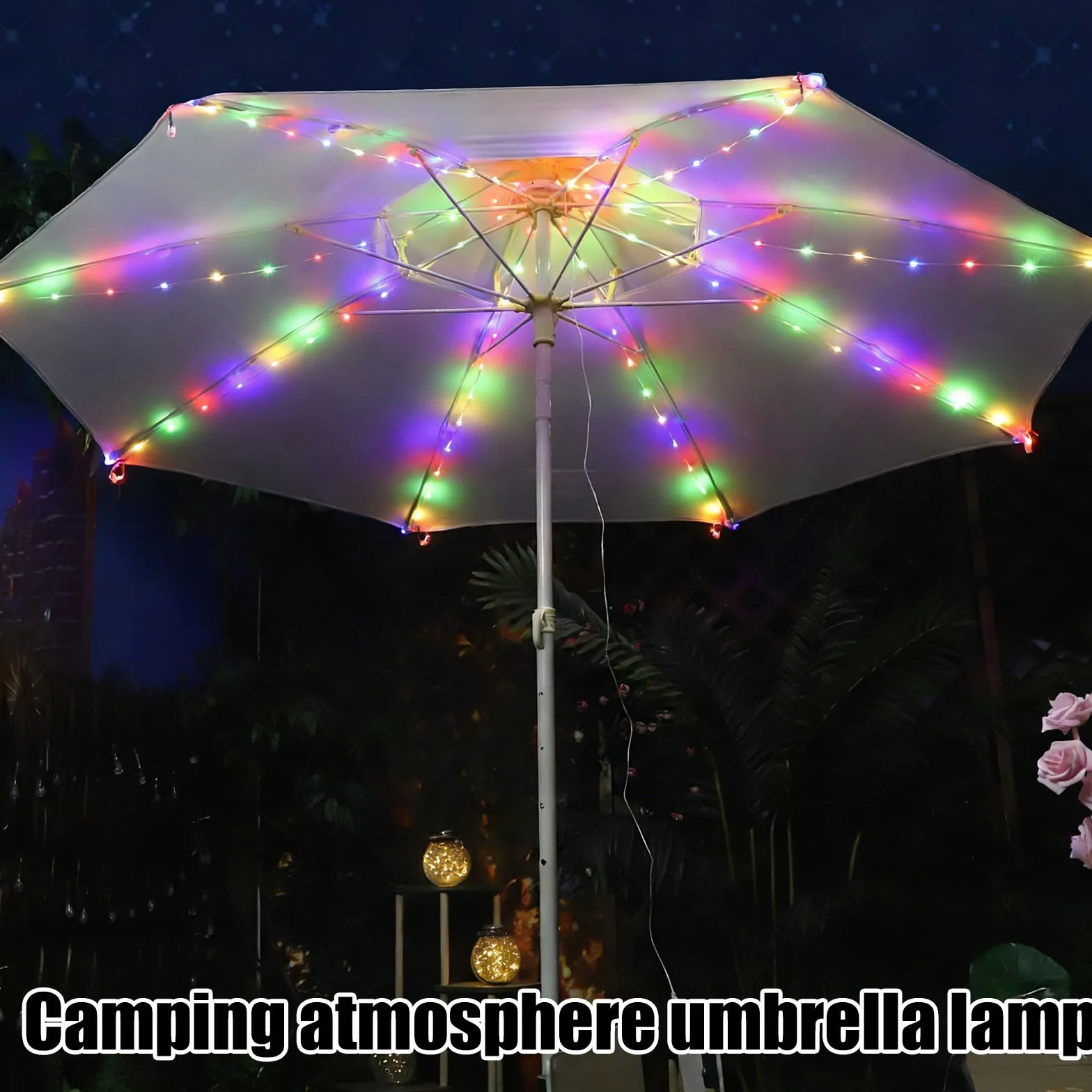 Guirlande lumineuse LED pour parasol IP67 8 modes avec télécommande
