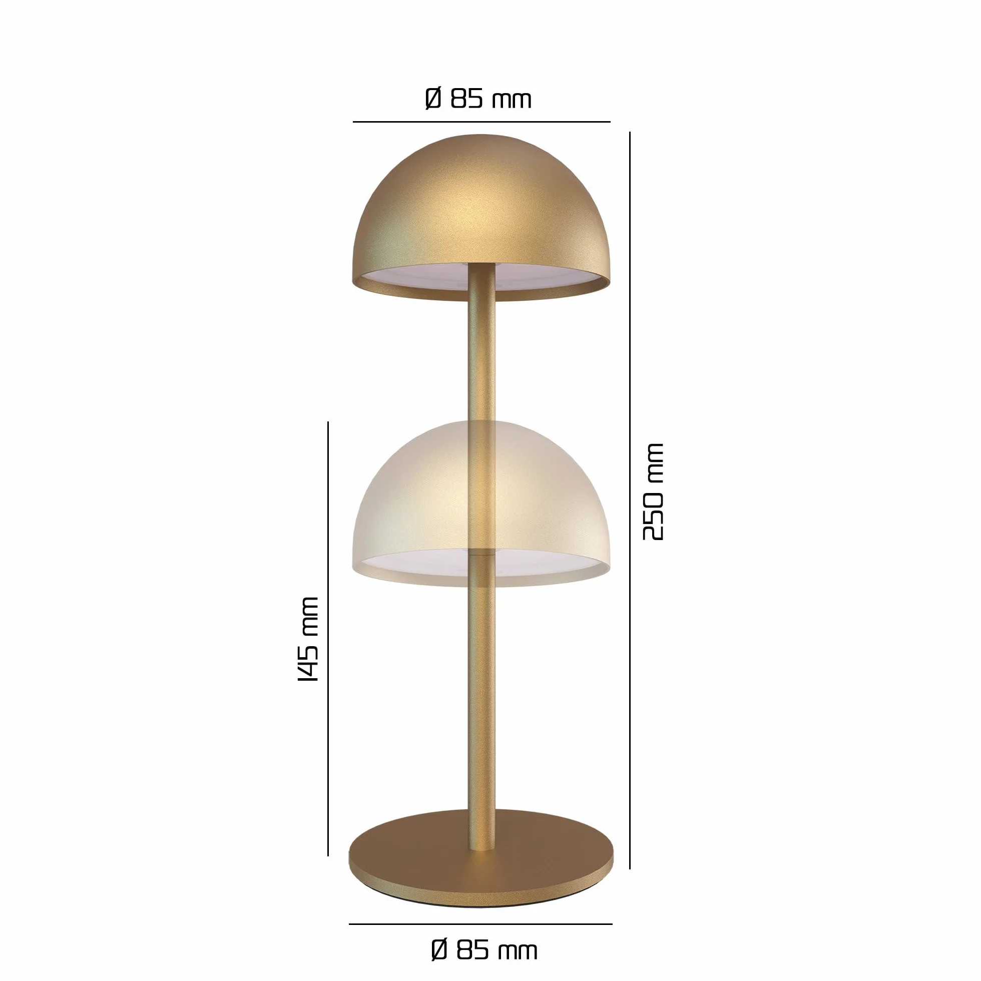 Ledvion Lampe de Table LED Rechargeable Laiton Doré Variable 2700K-5000K 110 Lm IP54 Résistante aux Éclaboussures Batterie 2000mAh Commande Tactile Réglable USB-C Intérieure Extérieure