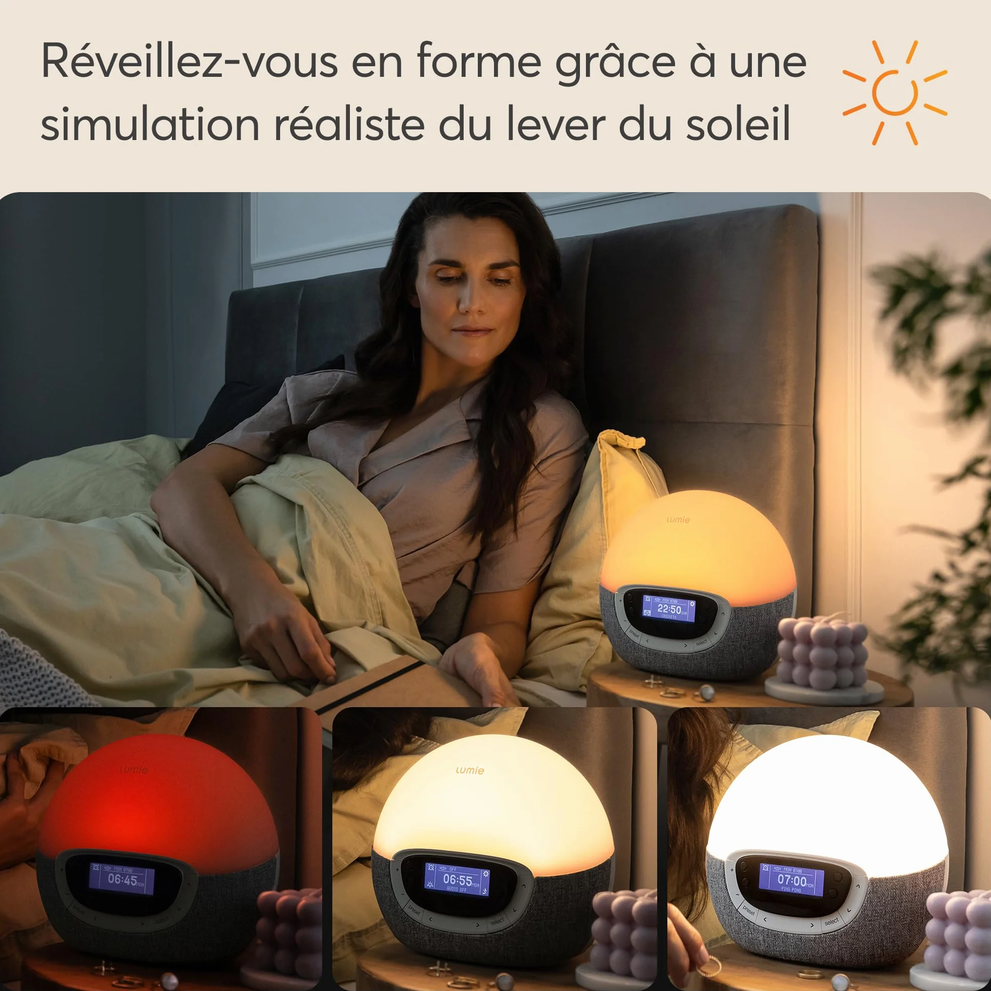 Lumie Bodyclock Shine 300 Réveil Simulateur d’Aube et Crépuscule Radio 14 Mélodies