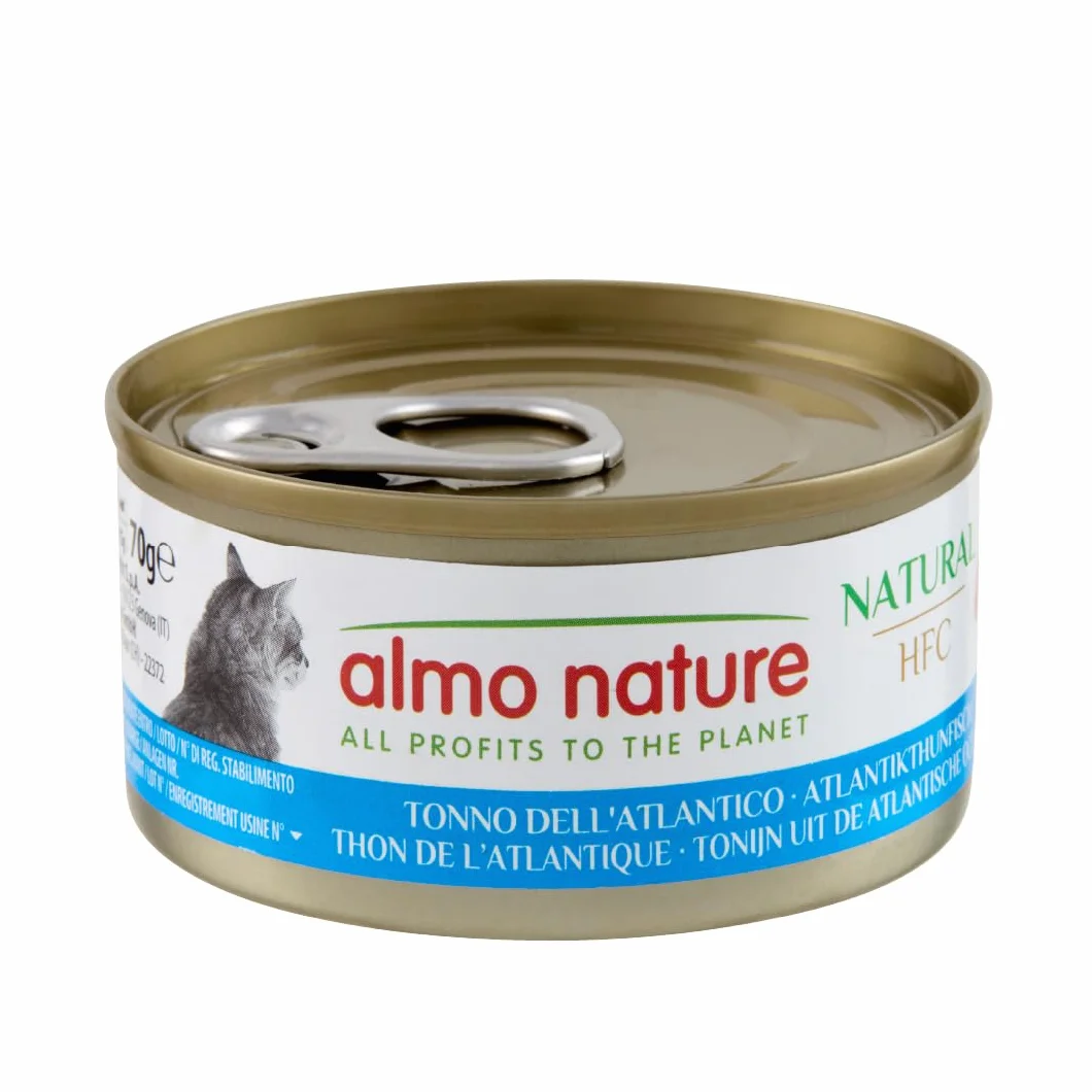 Almo Nature HFC Natural Nourriture Humide pour Chats Thon de l'Atlantique 70g Lot de 6
