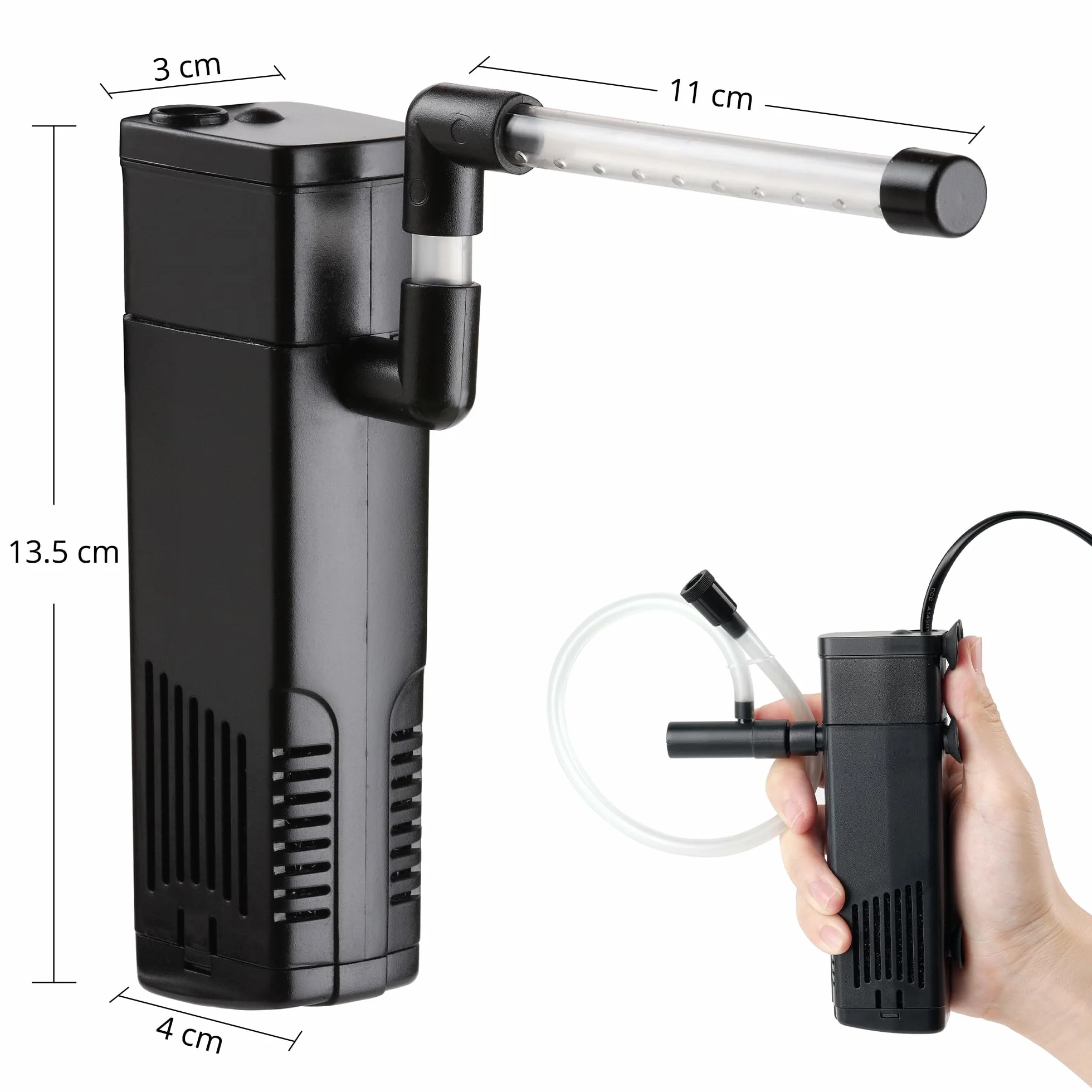 NICREW Filtre Intérieur Aquarium 20L, Pompe Filtre Eau Douce Salée