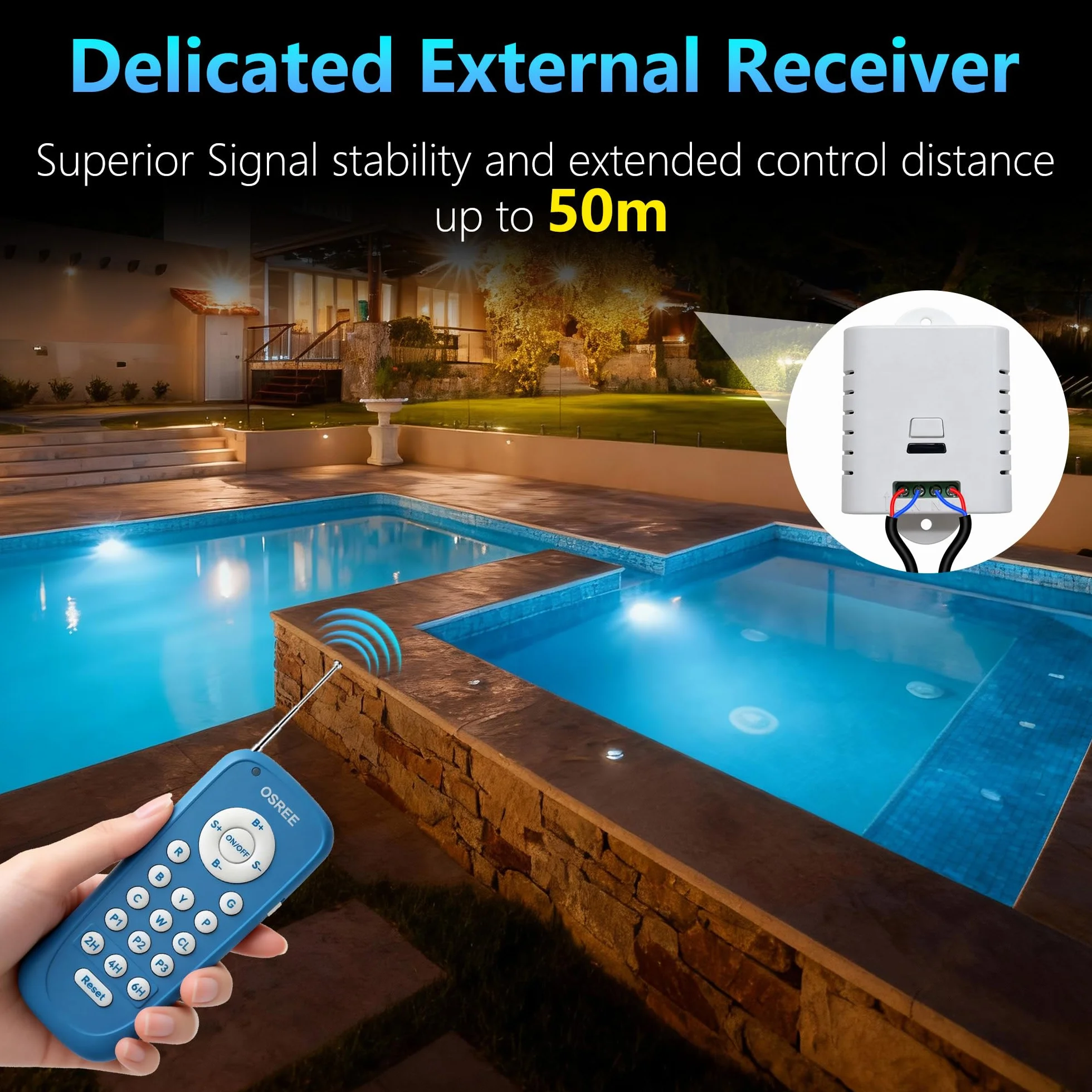 Mini Projecteur Piscine Vissable 1,5" 6W RGB LED Multicolore IP68 12V AC Lot de 4