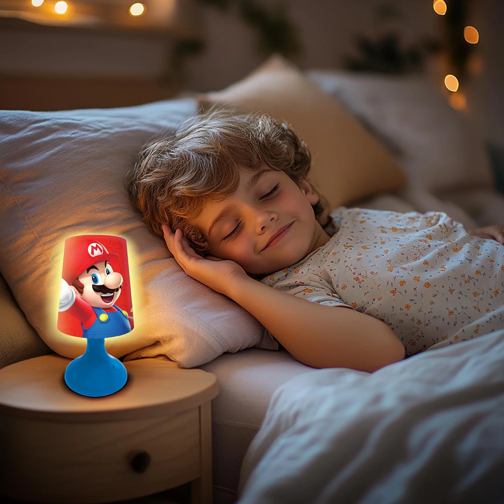 Lexibook Mini Lampe de chevet veilleuse sans fil Nintendo Rouge MLT10NILXB