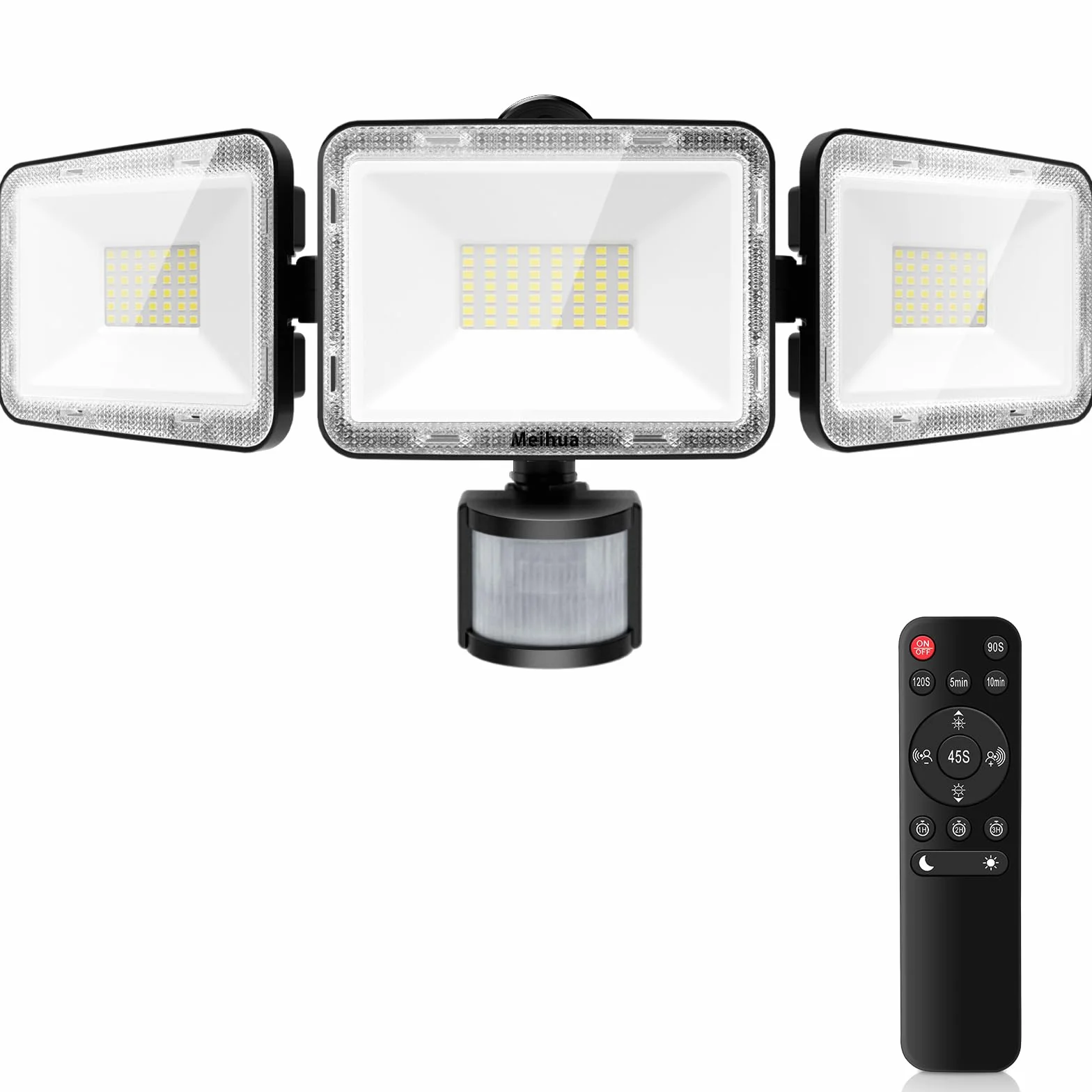 MEIHUA Projecteur LED Exterieur 70W Detecteur de Mouvement 700-6850LM IP66 6500K Blanc Froid Noir