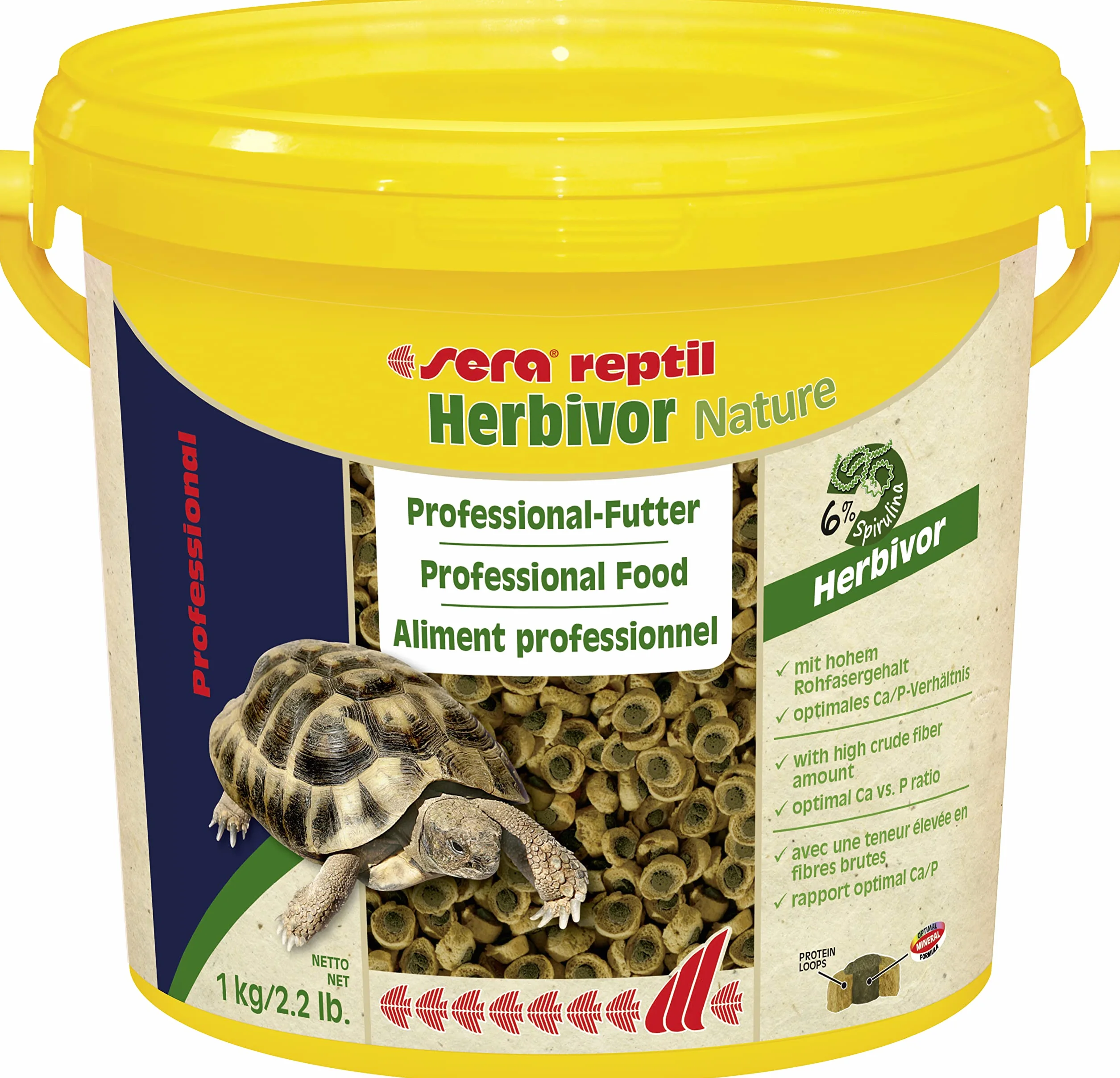 Sera Tortoise Adult Herbivore 3,8L (1kg) Nourriture pour Tortues terrestres et Iguanes