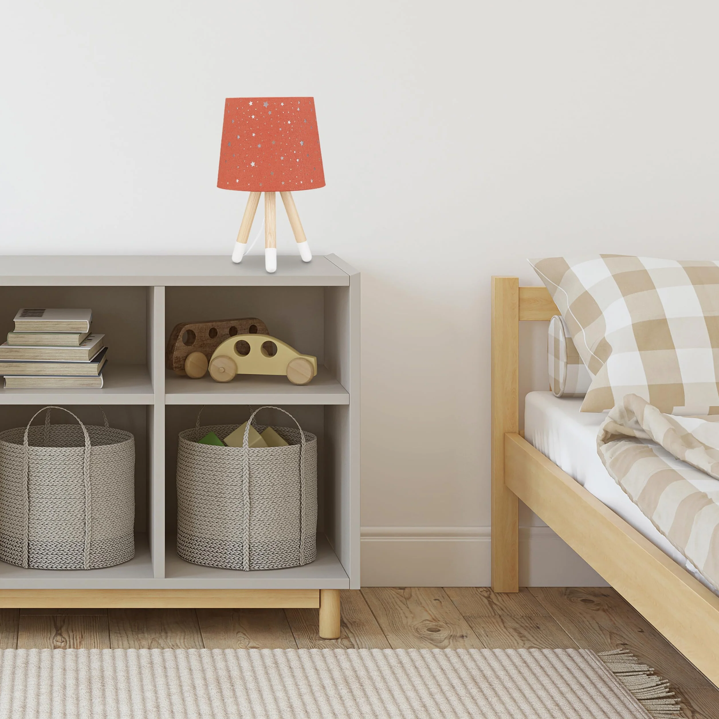 Relaxdays Lampe de Chevet Enfants E14 Abat-Jour Rond 40cm Rose