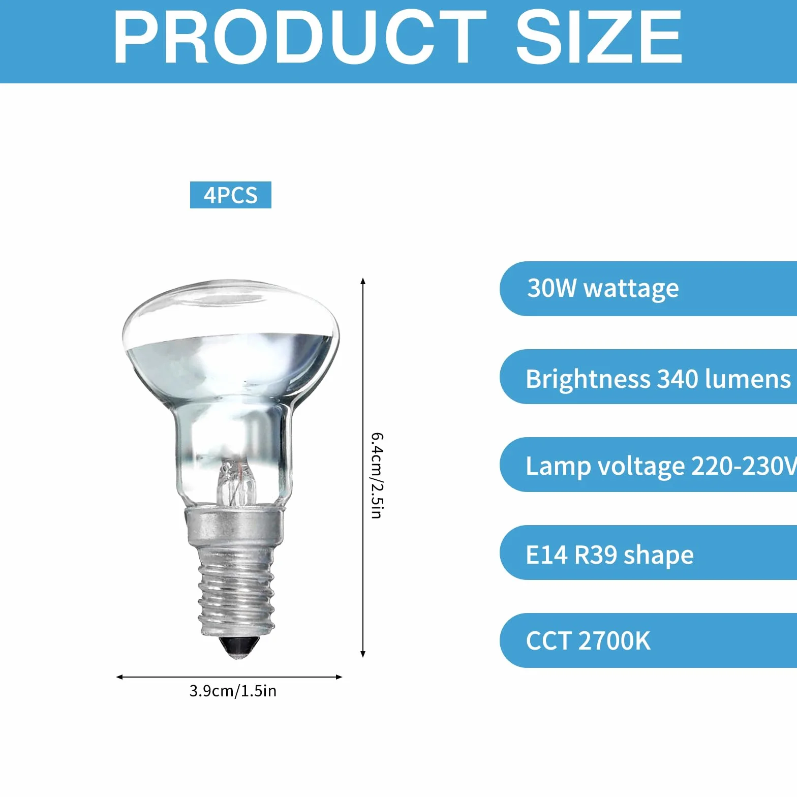 Ampoule de Lampe à Lave, 4 Pièces, Ampoule Lampe Lave, Ampoule à Réflecteur, pour Chauffer Lampe à Bulles
