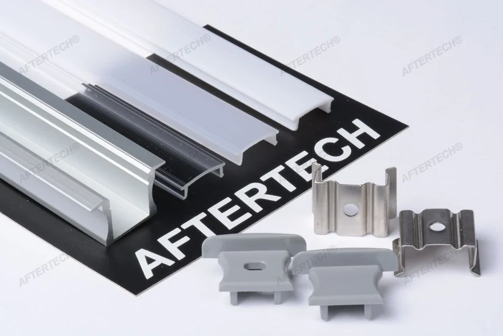 Profil Aluminium Encastré Bande LED 3m 25x15mm Couvercle Blanc