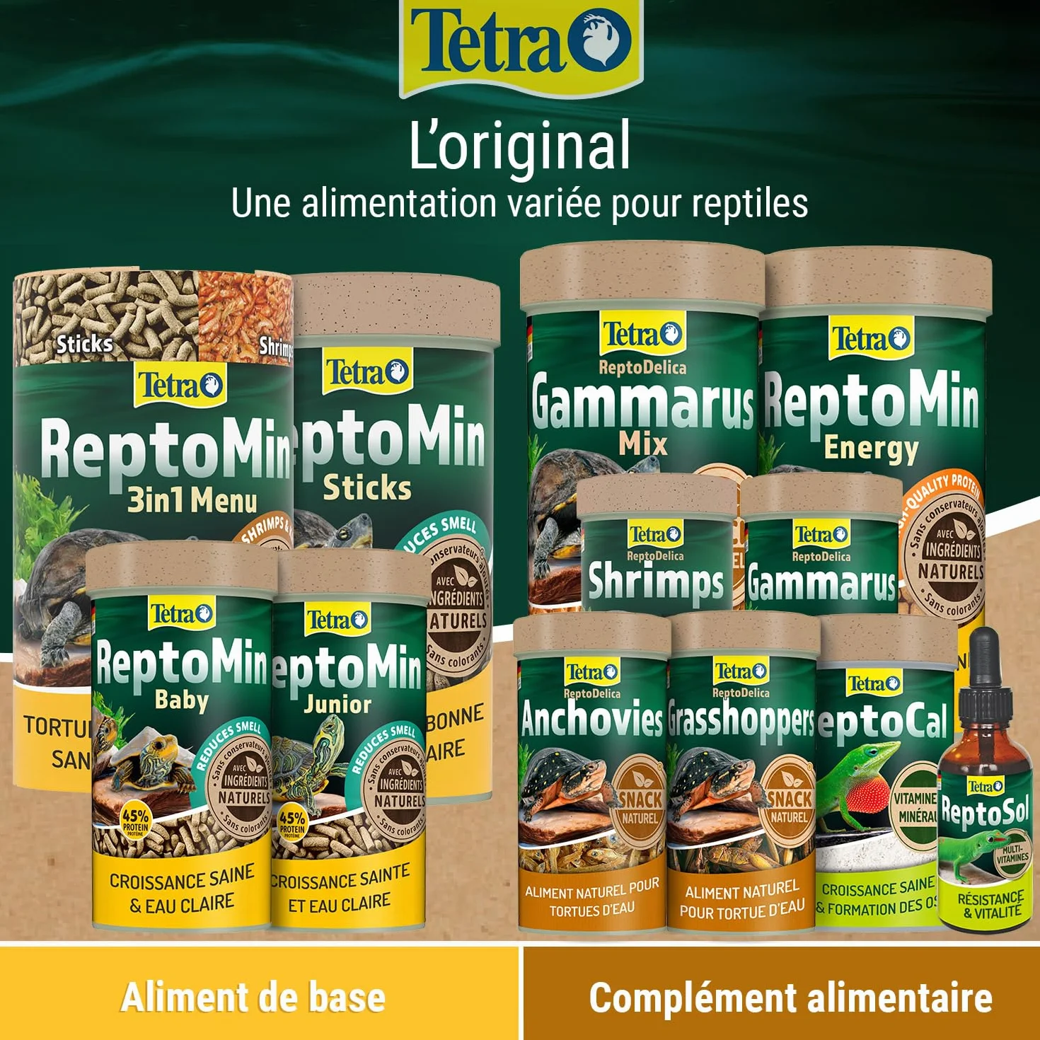 TETRA ReptoMin Sticks Aliment Complet pour Tortues d'Eau 1 Litre