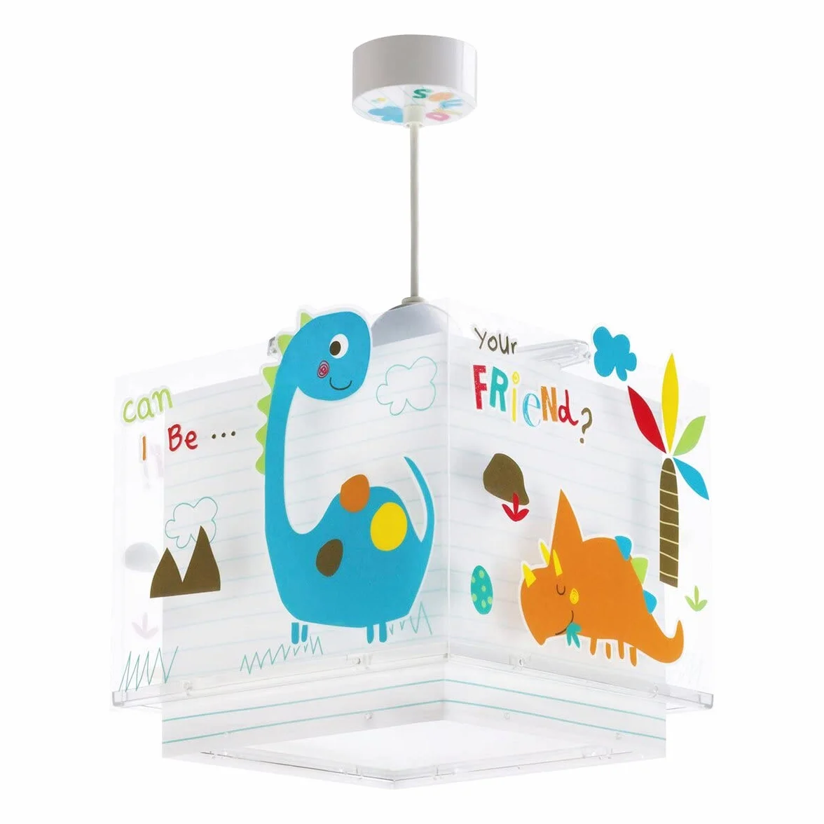 Dalber Lampe Suspension Enfant Dinosaures Multicolore E27 Lustre Chambre